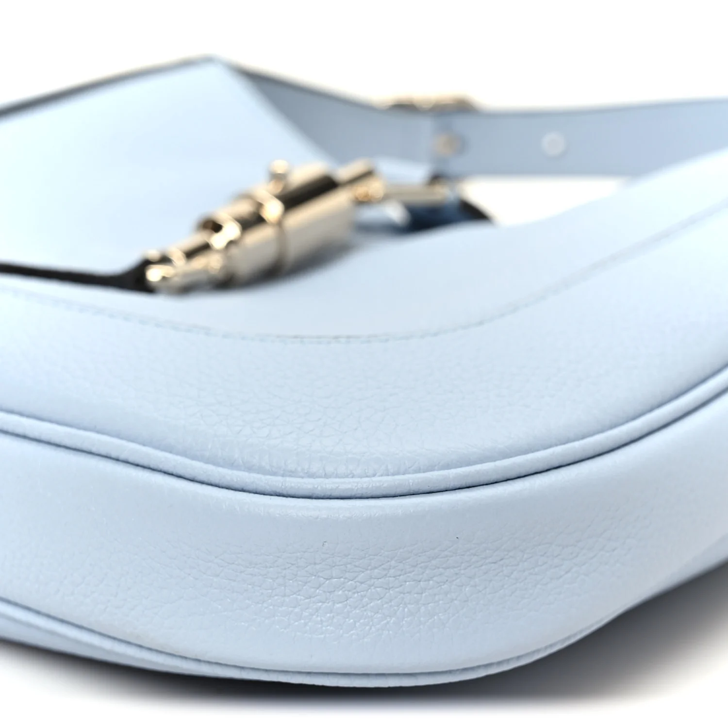 Grained Calfskin Web Medium Jackie 1961 Hobo Light Blue - Image 11
