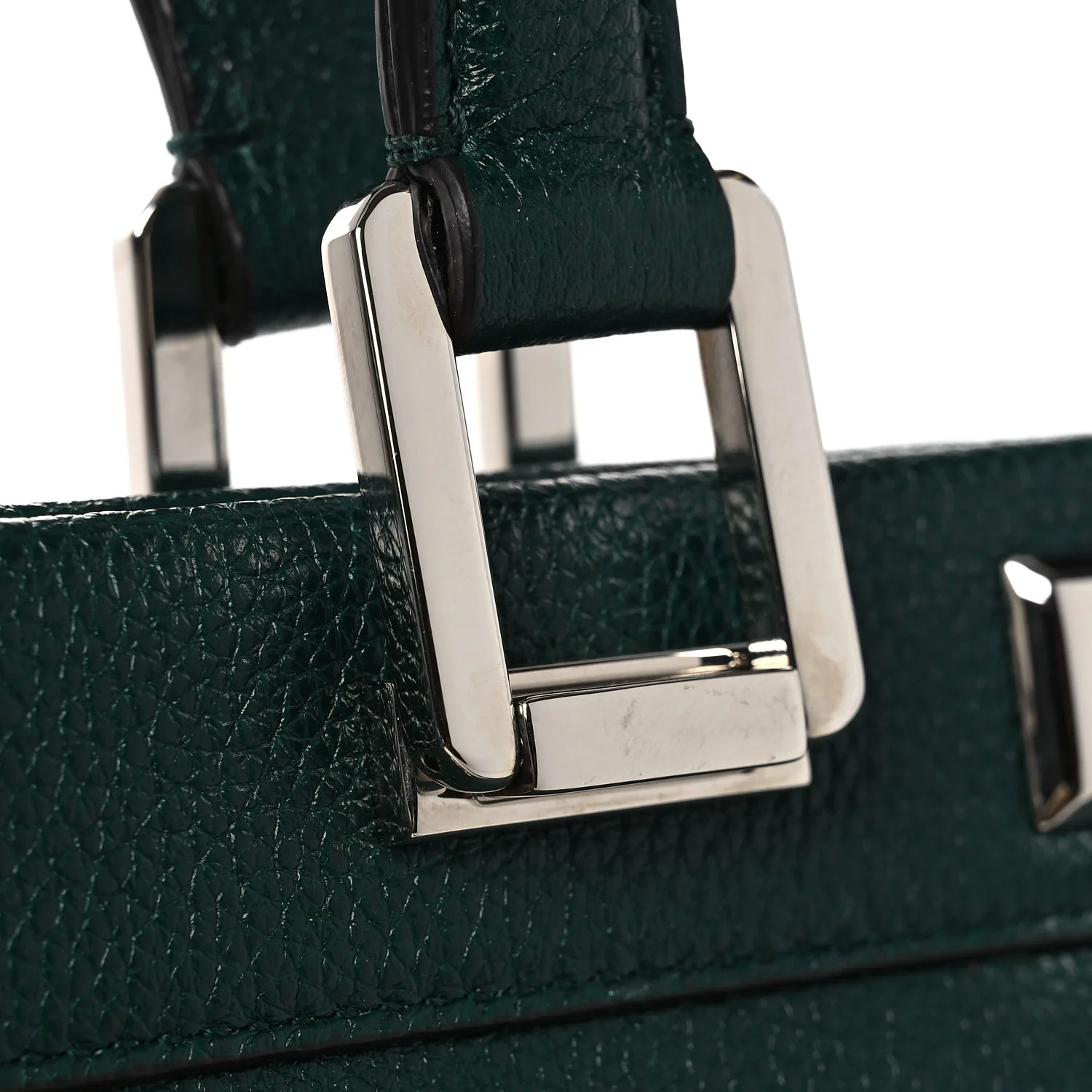 Grainy Calfskin Medium Zumi Top Handle Bag Vintage Green - Image 15