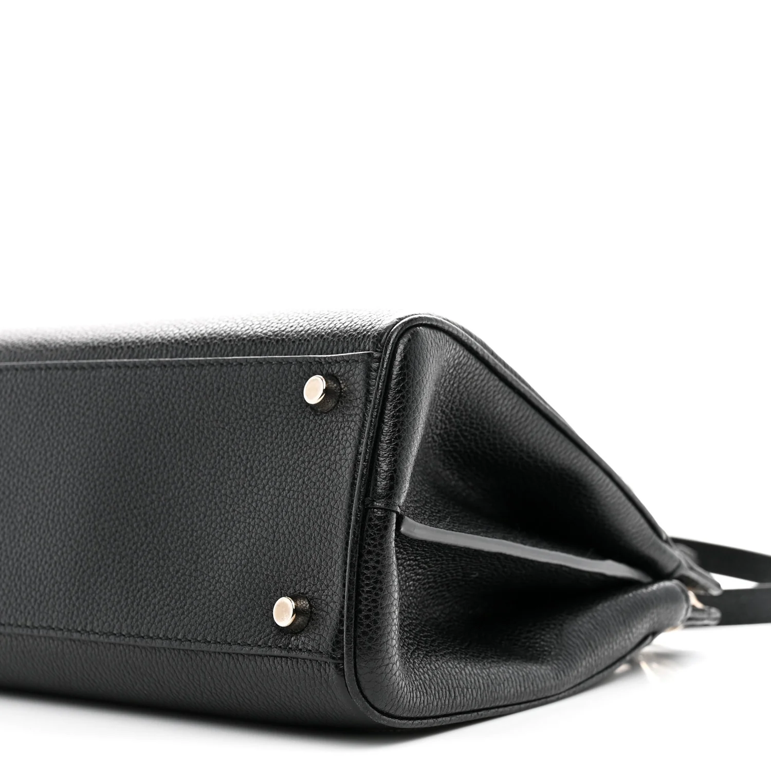 Grainy Calfskin Small Zumi Top Handle Bag Black - Image 10