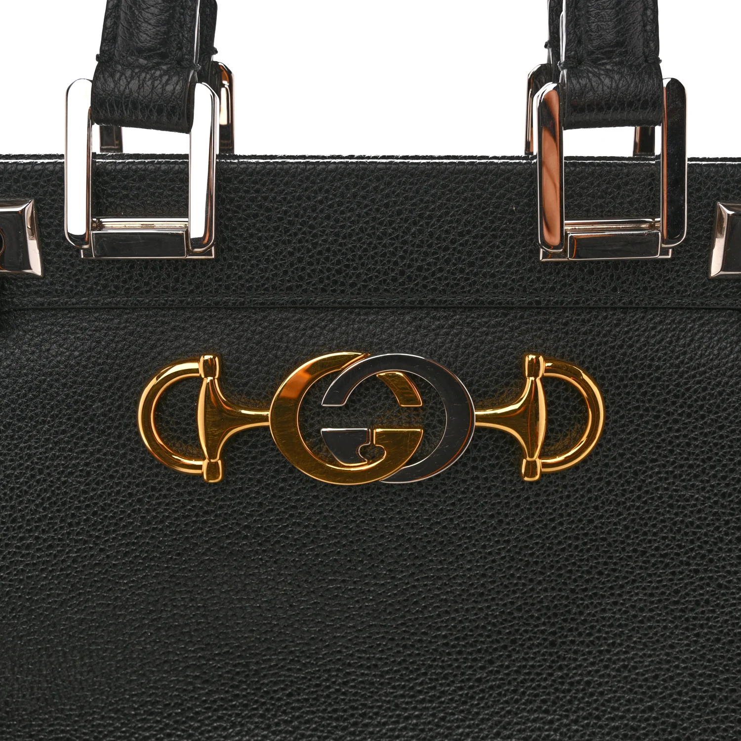 Grainy Calfskin Small Zumi Top Handle Bag Black - Image 11