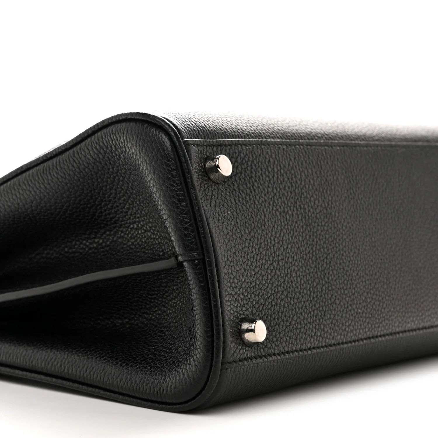 Grainy Calfskin Small Zumi Top Handle Bag Black - Image 9