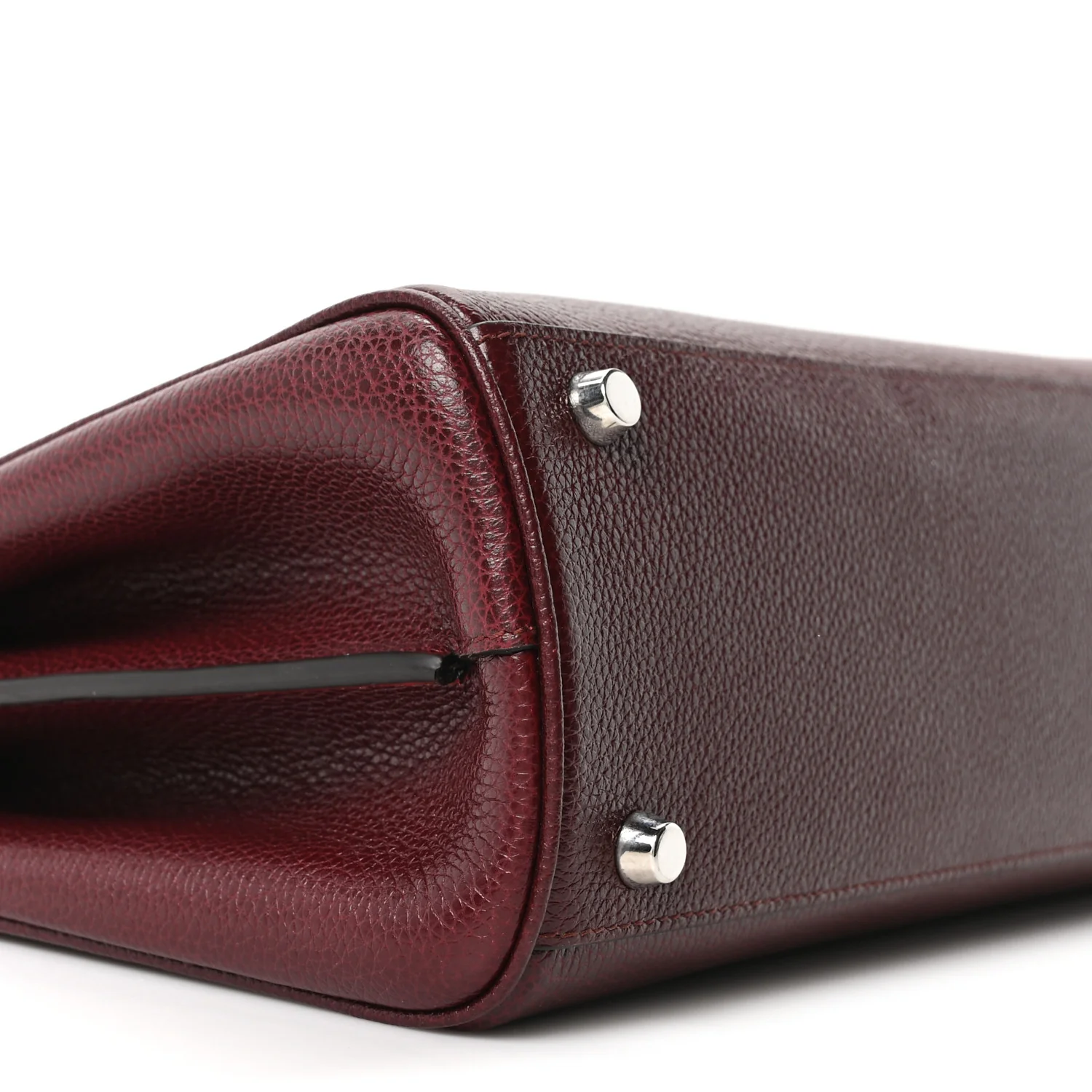 Grainy Calfskin Small Zumi Top Handle Bag Vintage Bordeaux - Image 9