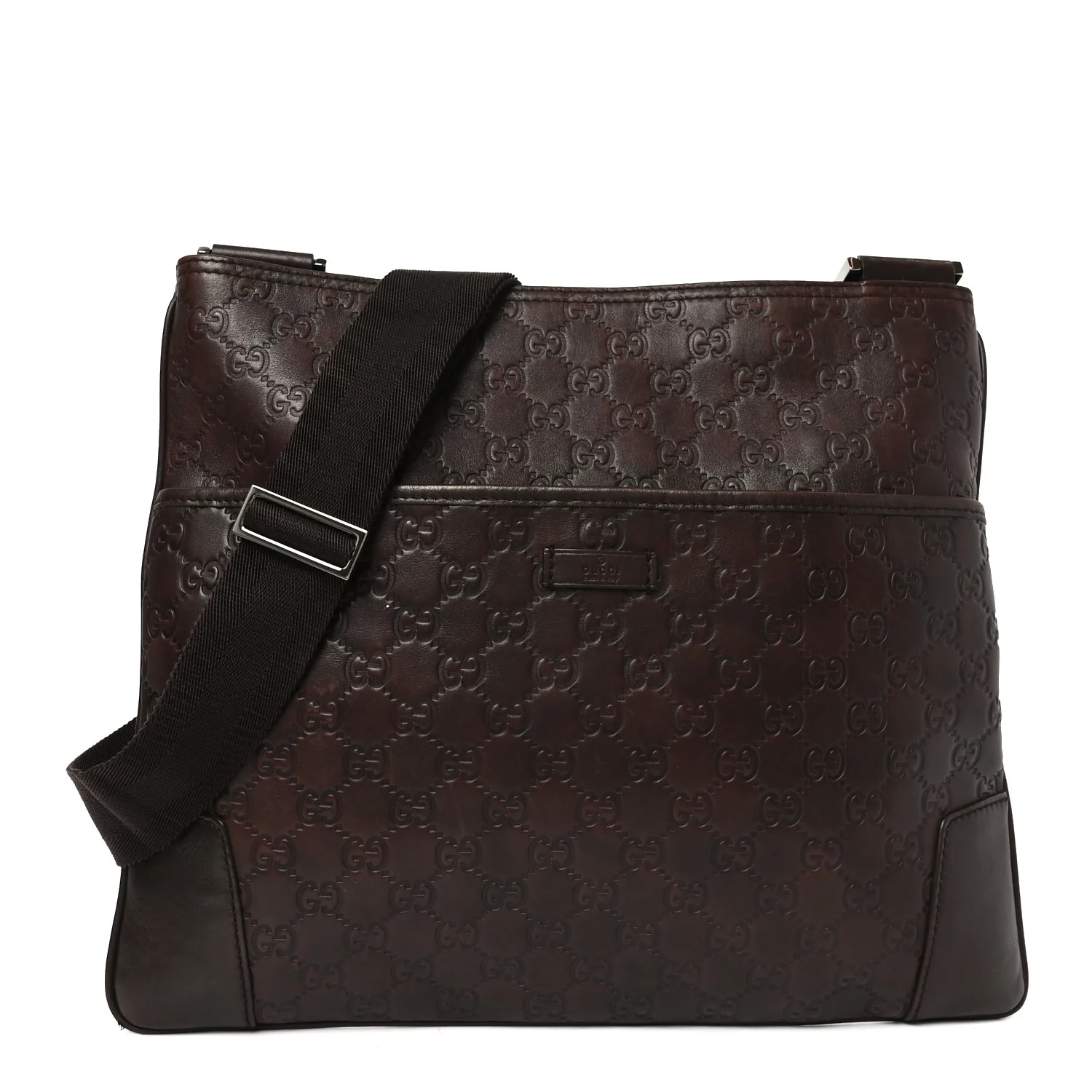 Guccissima Flat Messenger Bag Brown Dark Brown