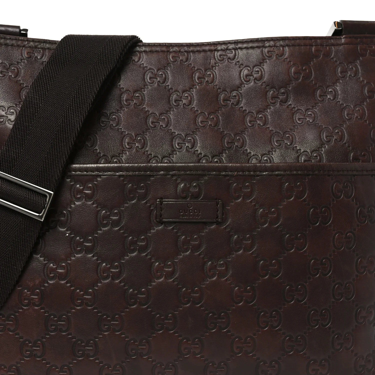Guccissima Flat Messenger Bag Brown Dark Brown - Image 9