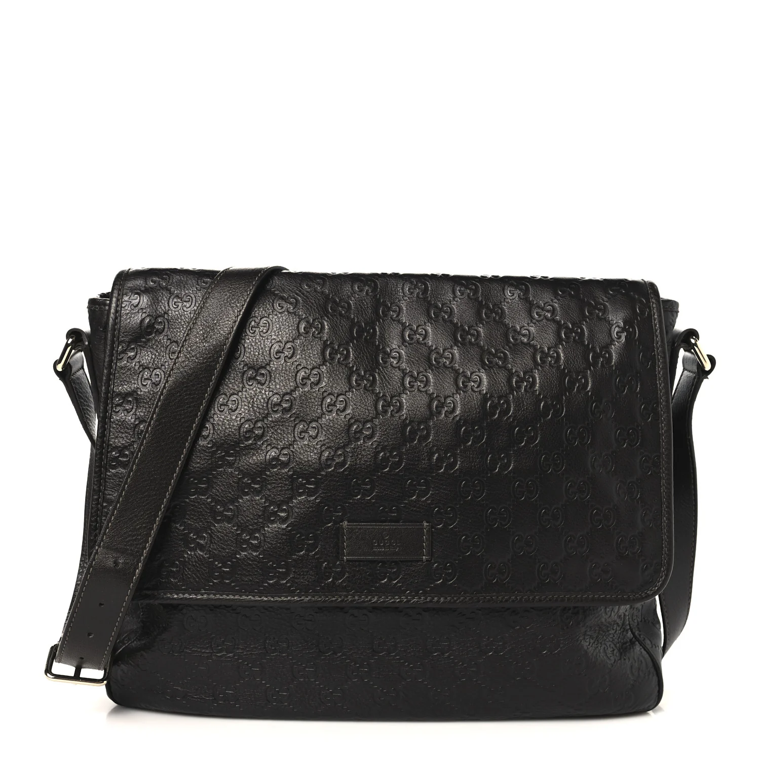 Guccissima Medium Flap Messenger Bag Chocolate