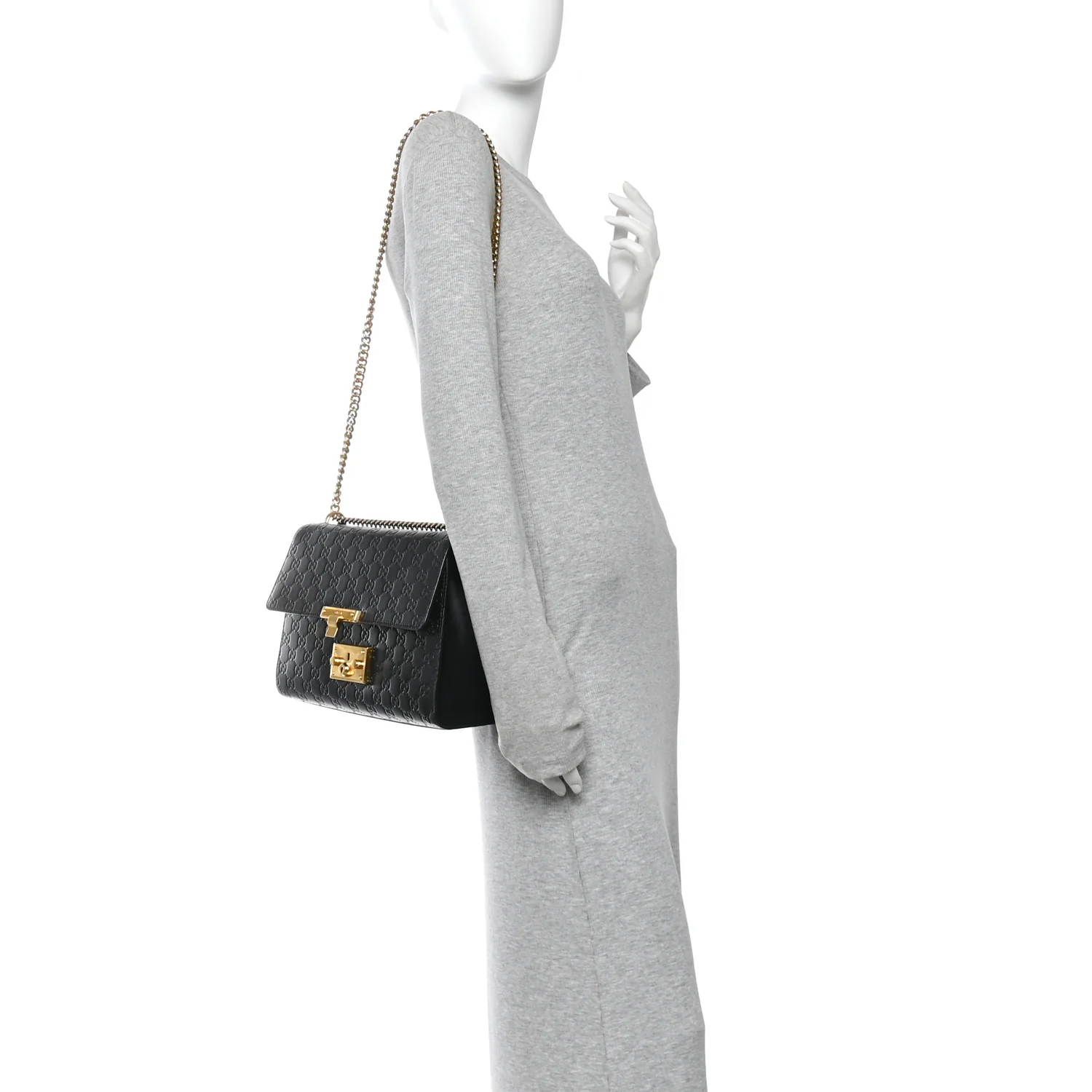 Guccissima Medium Padlock Shoulder Bag Black - Image 2