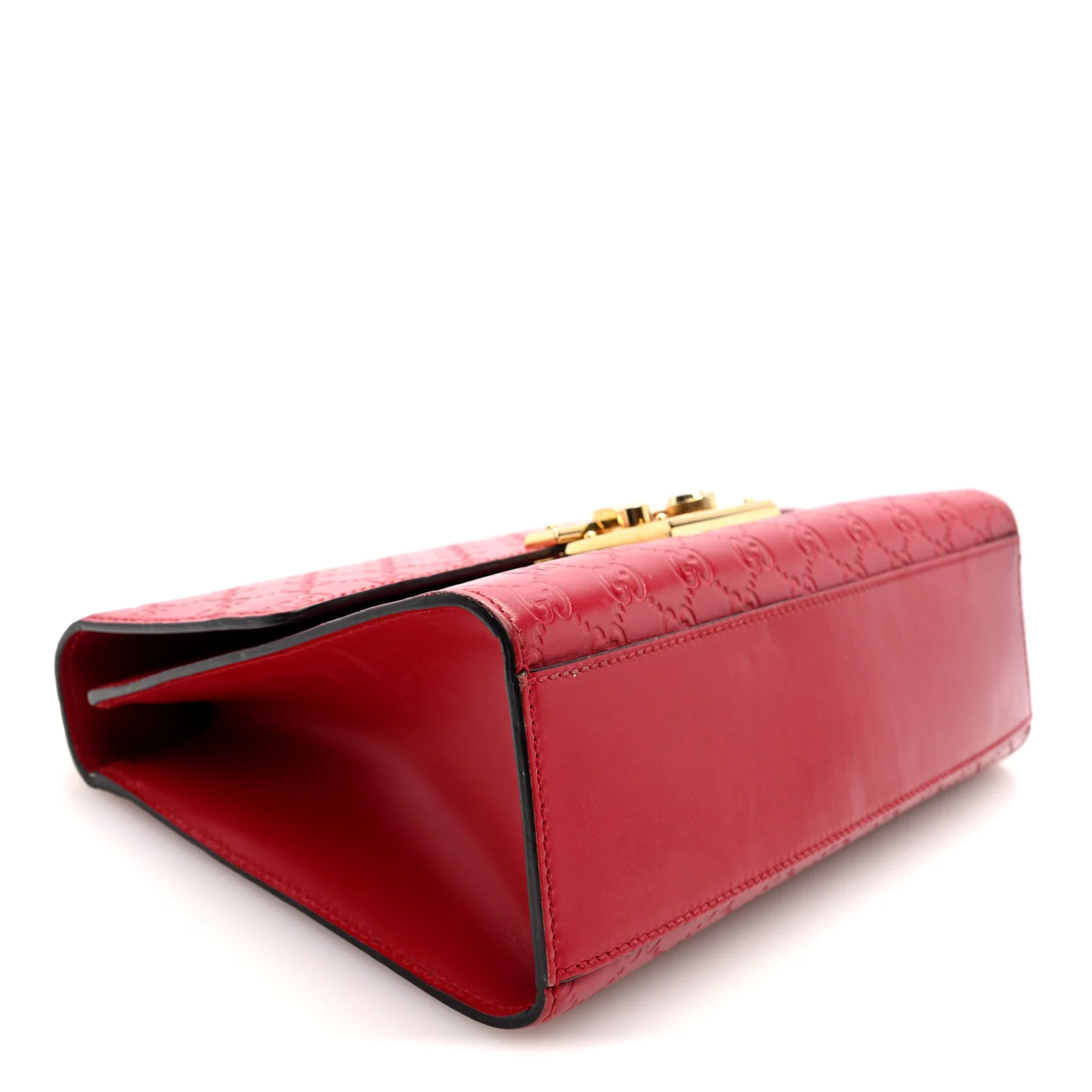 Guccissima Medium Padlock Shoulder Bag Hibiscus Red - Image 4