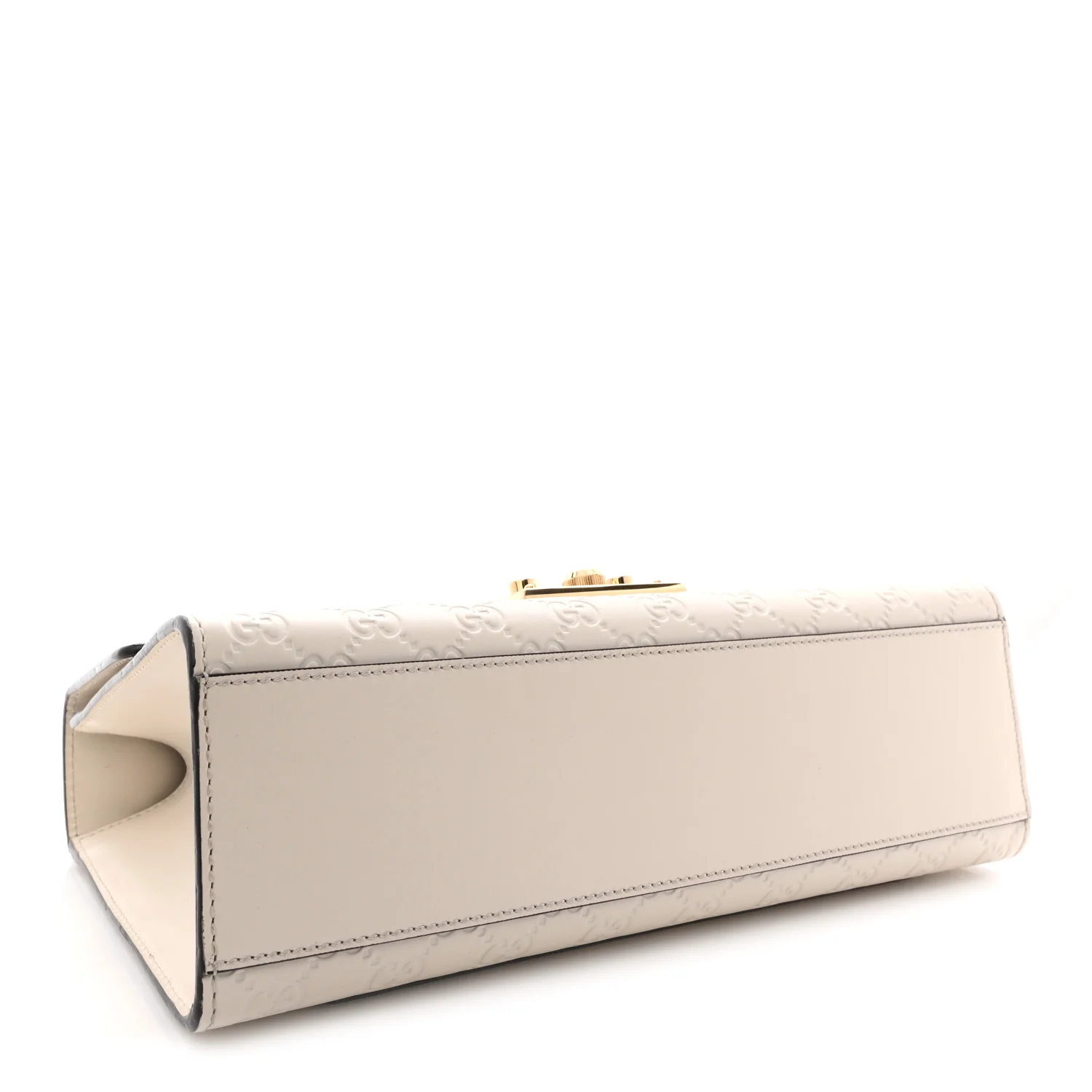 Guccissima Medium Padlock Shoulder Bag Mystic White - Image 4
