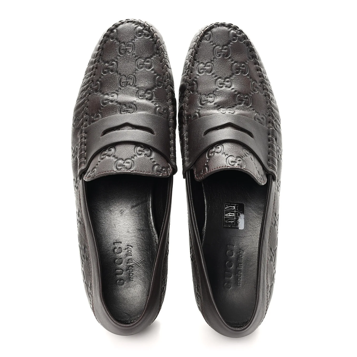 Guccissima Mens Driver Loafers 8 Chocolate - Image 2