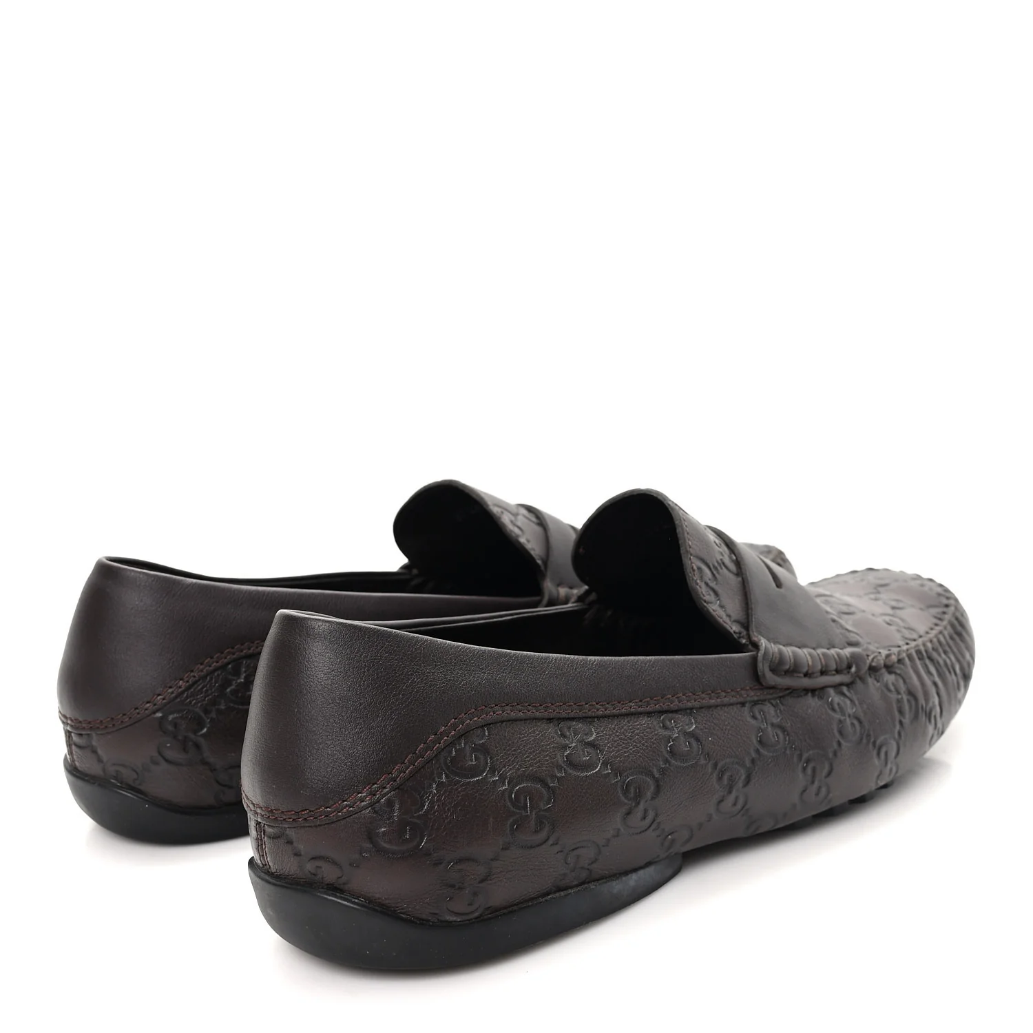 Guccissima Mens Driver Loafers 8 Chocolate - Image 5