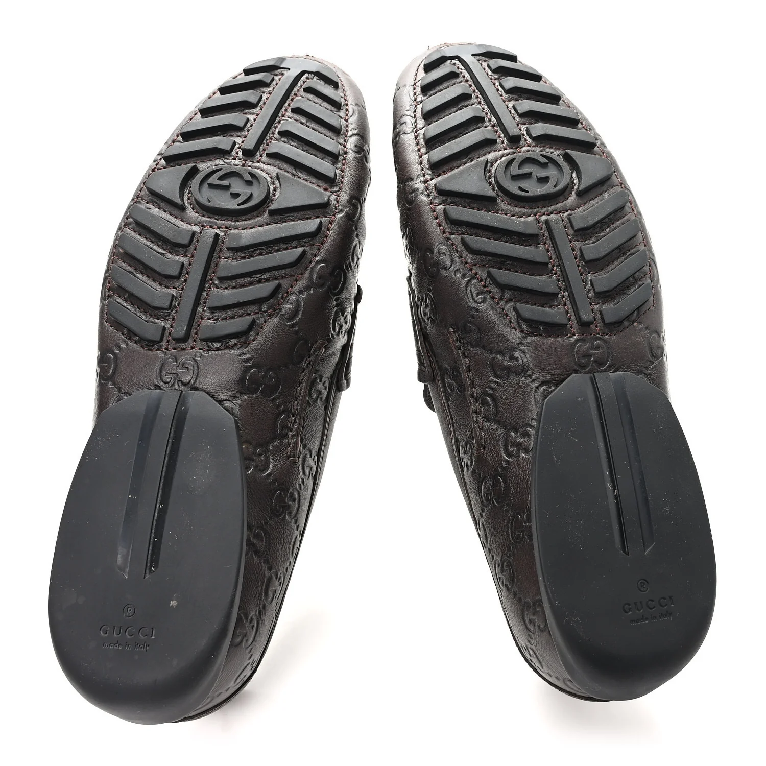 Guccissima Mens Driver Loafers 8 Chocolate - Image 6
