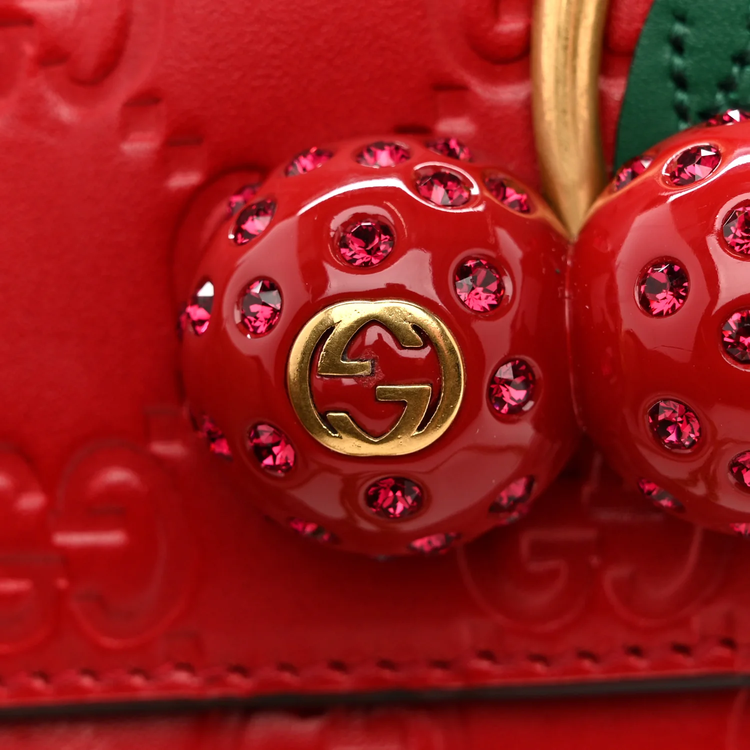 Guccissima Mini Cherry Chain Bag Hibiscus Red - Image 12