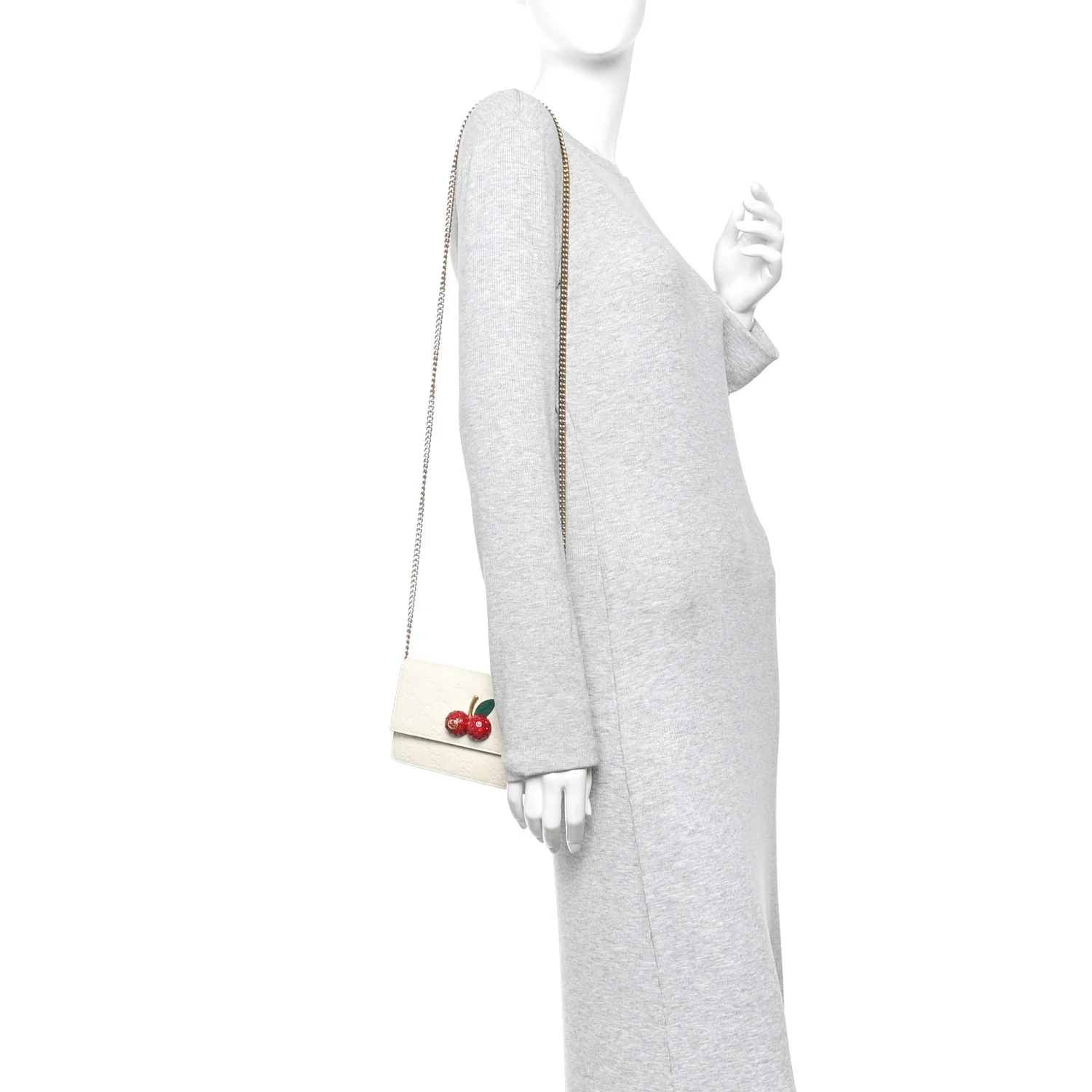 Guccissima Mini Cherry Chain Bag White - Image 2