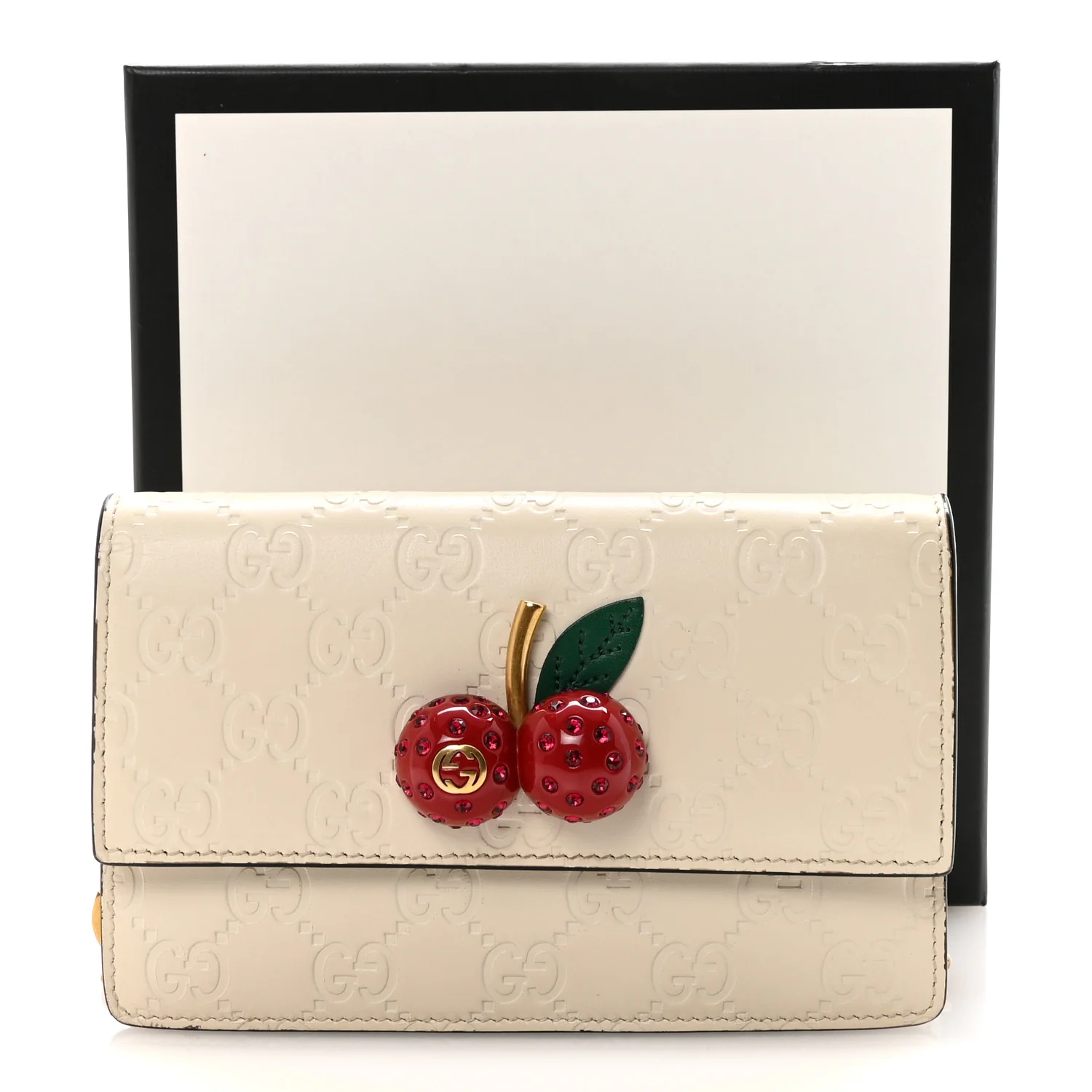 Guccissima Mini Cherry Chain Bag White - Image 10