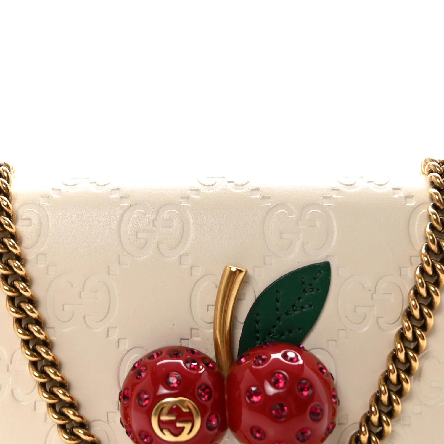 Guccissima Mini Cherry Chain Bag White - Image 7