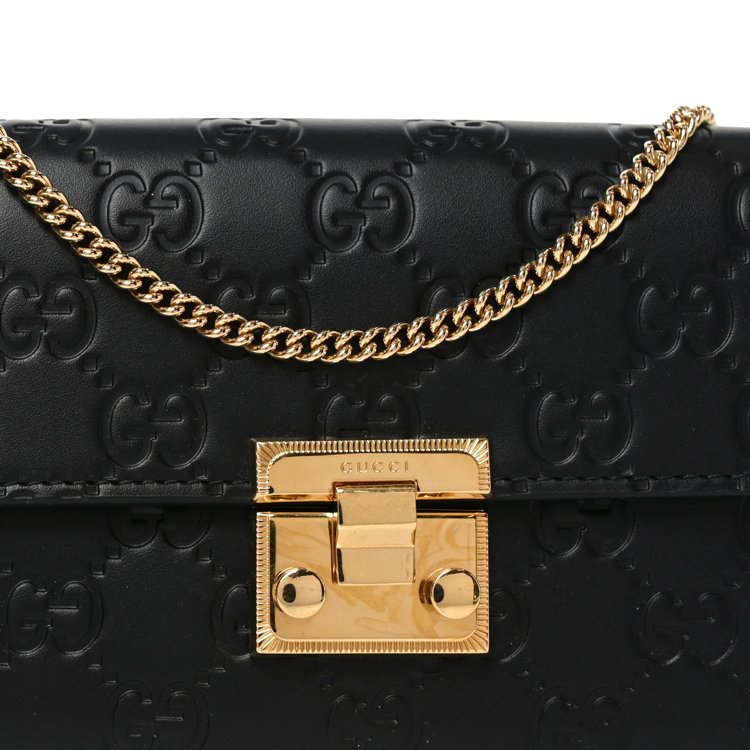 Guccissima Padlock Chain Wallet Black - Image 14