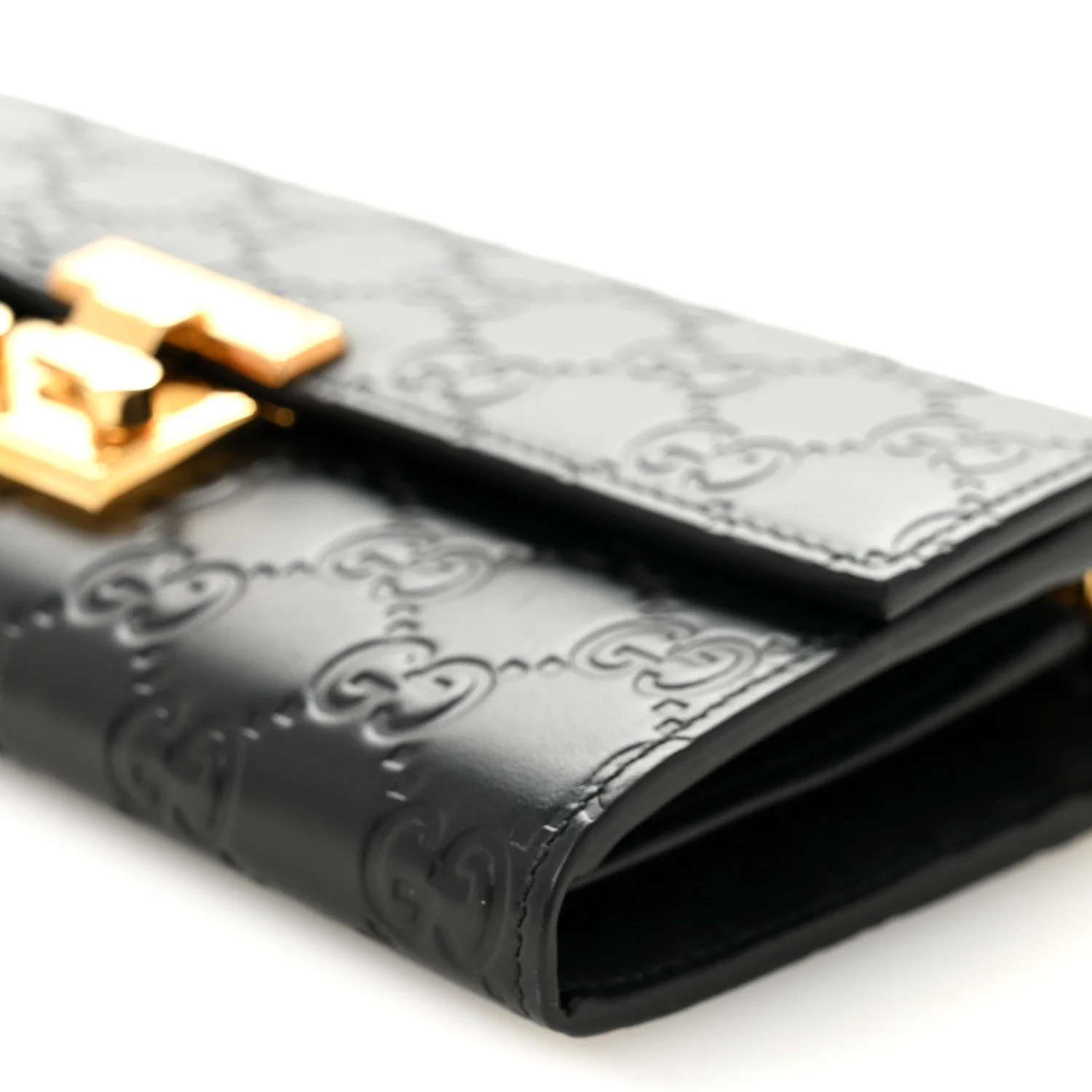 Guccissima Padlock Continental Chain Wallet Black - Image 10