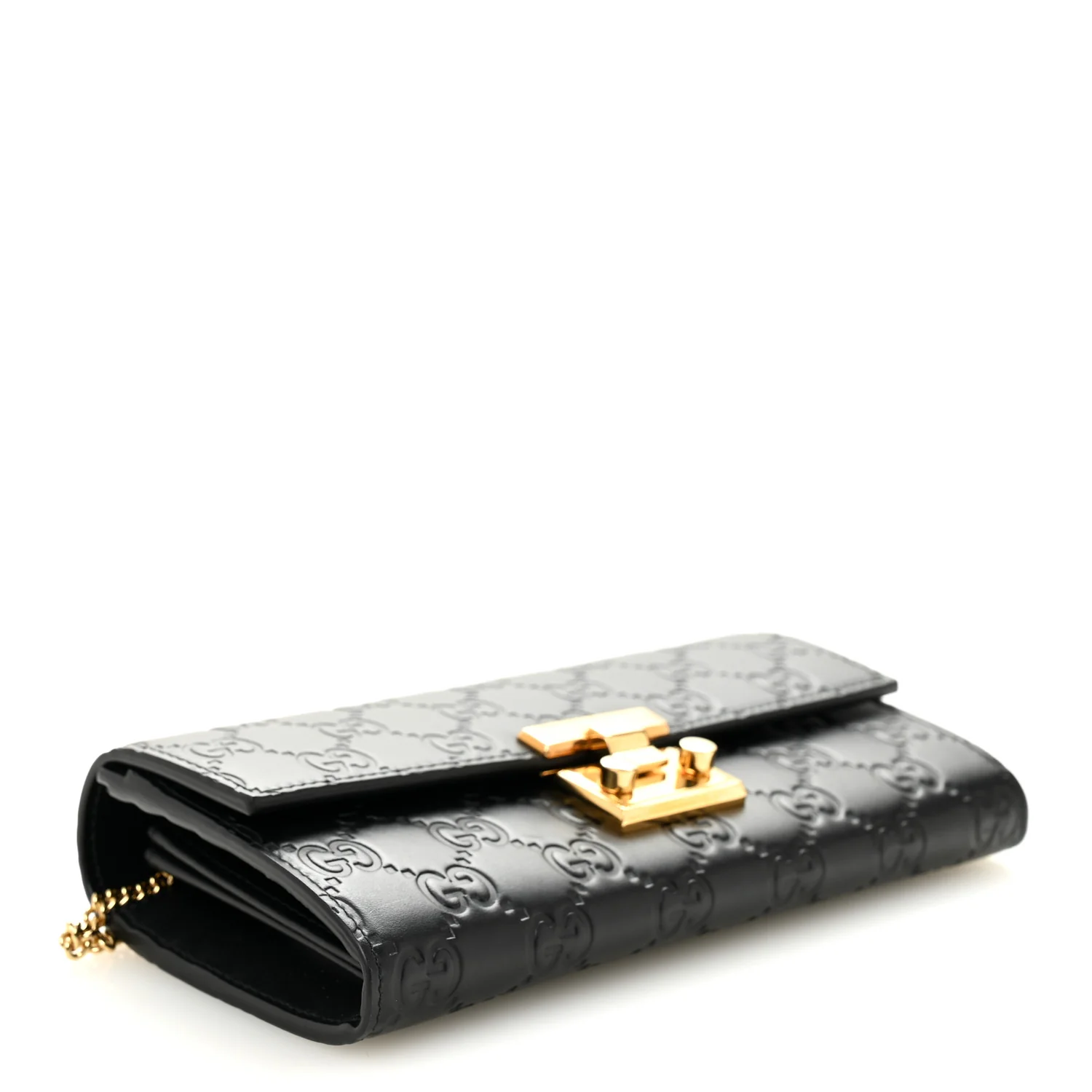 Guccissima Padlock Continental Chain Wallet Black - Image 4