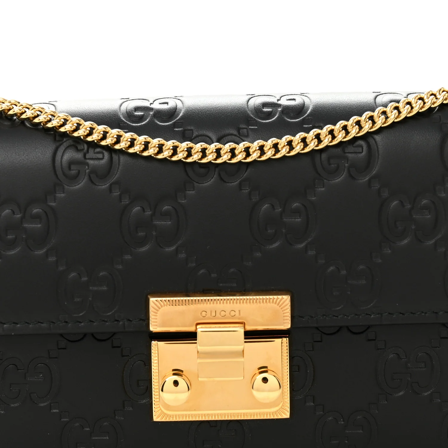 Guccissima Padlock Continental Chain Wallet Black - Image 8