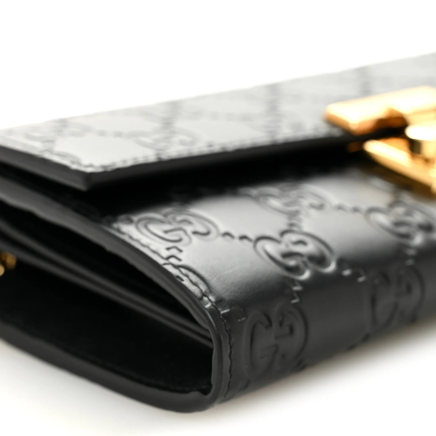 Guccissima Padlock Continental Chain Wallet Black - Image 9