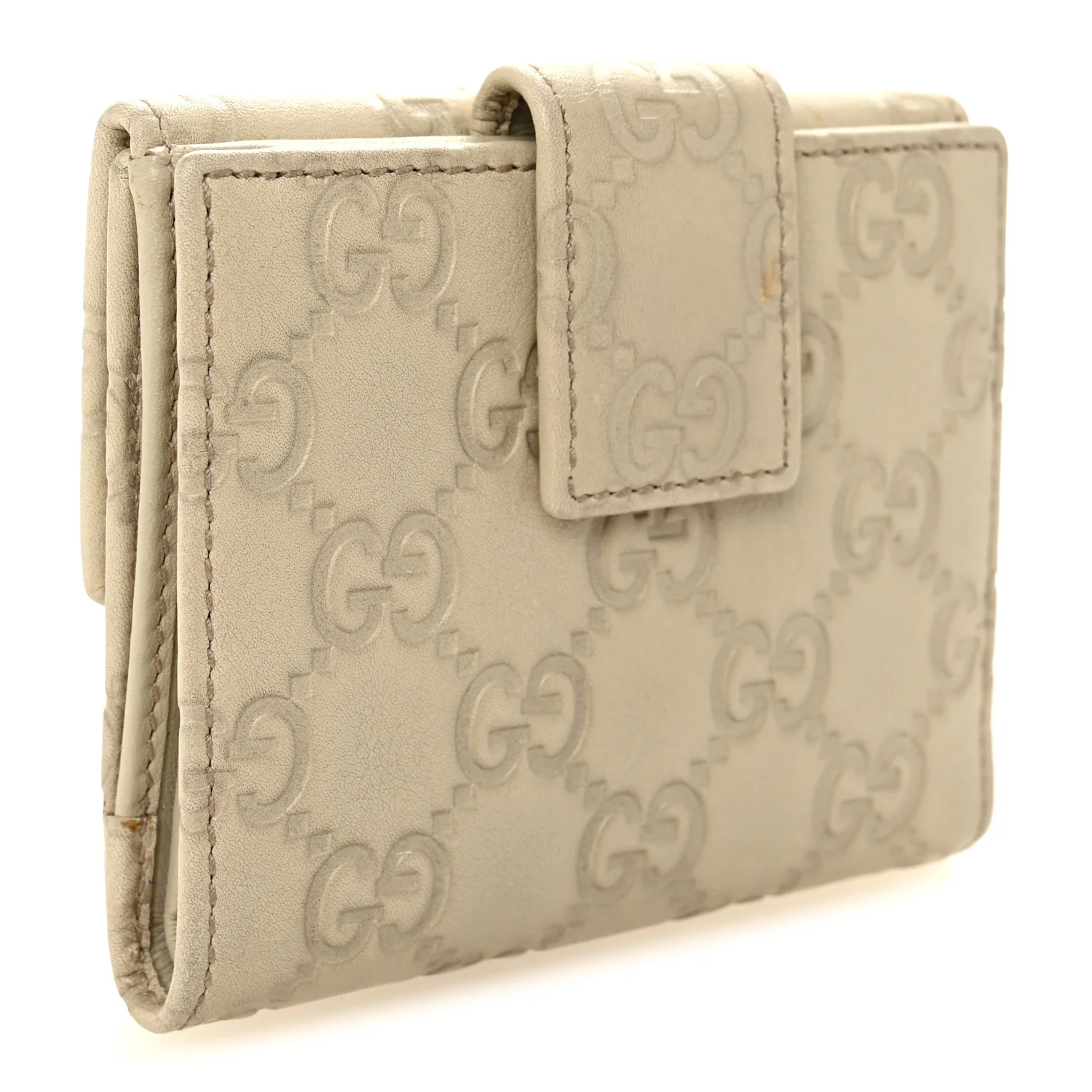 Guccissima Princy French Flap Wallet Off White - Image 3
