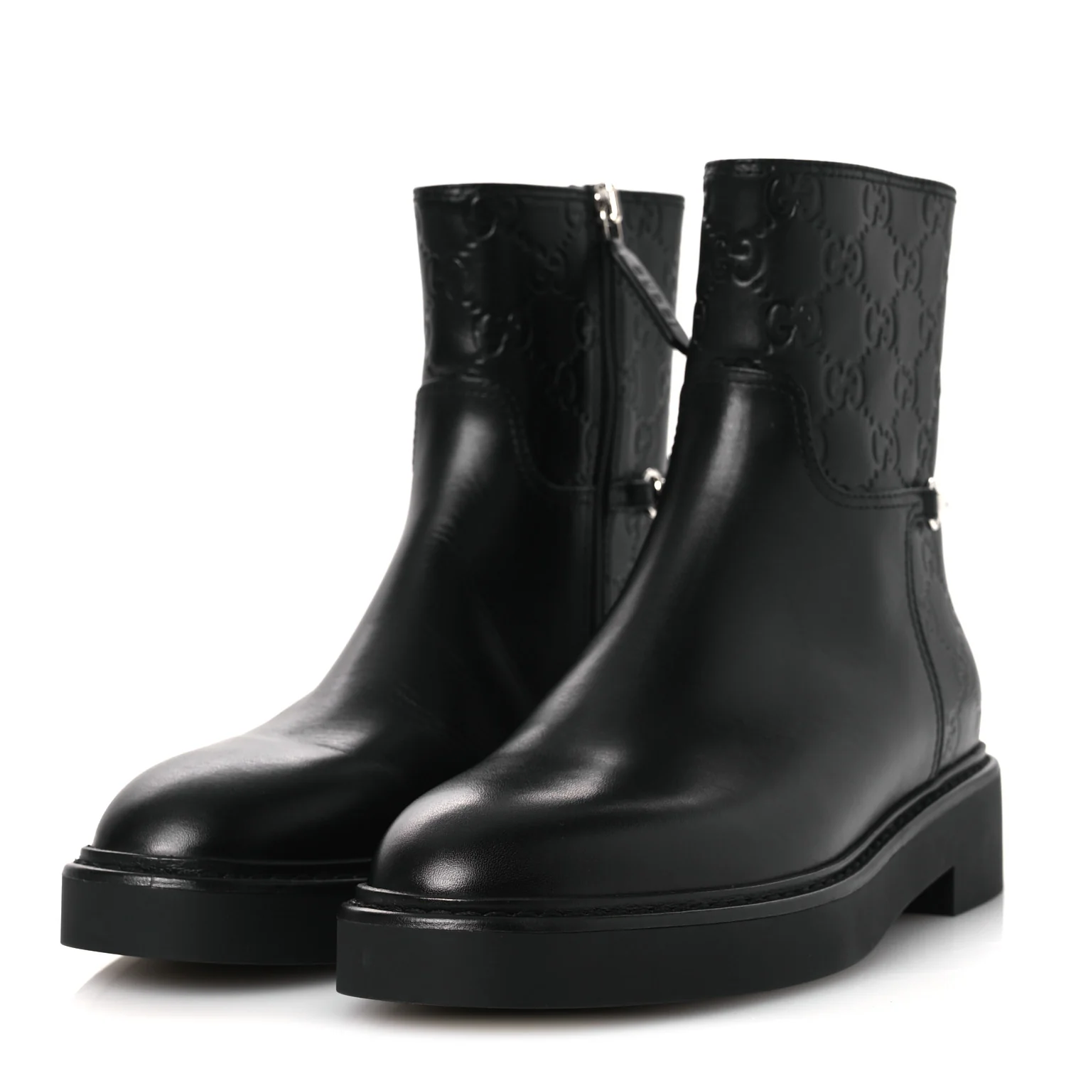 Guccissima Real Betis Glamour Womens Horsebit Ankle Boots 36 Black - Image 4