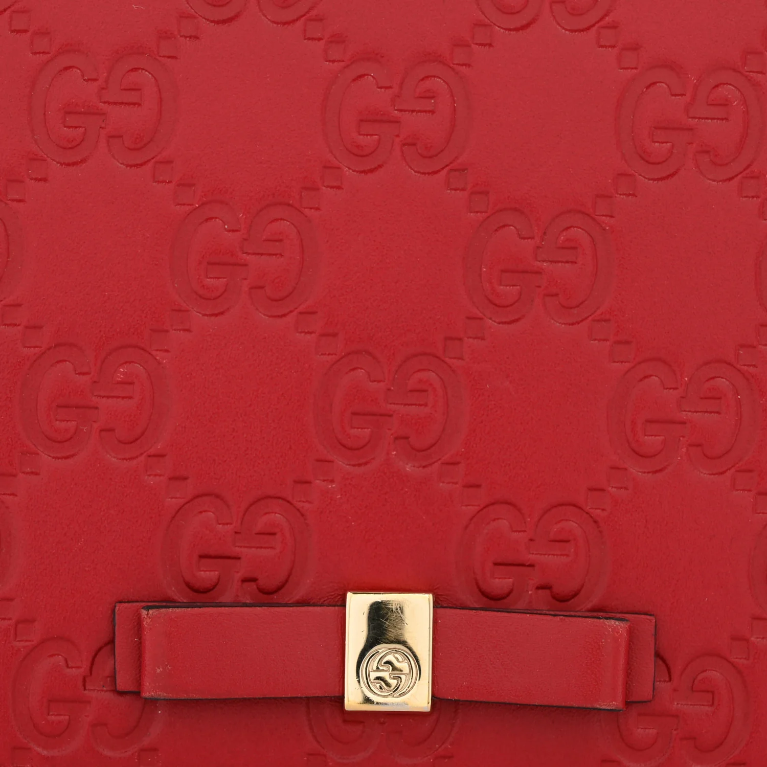 Guccissima Signature Bowy Chain Wallet Hibiscus Red - Image 11