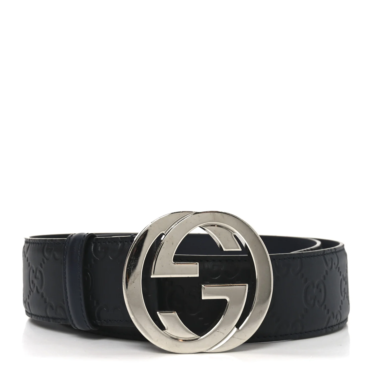Guccissima Signature Interlocking G 40mm Belt 80 32 Black