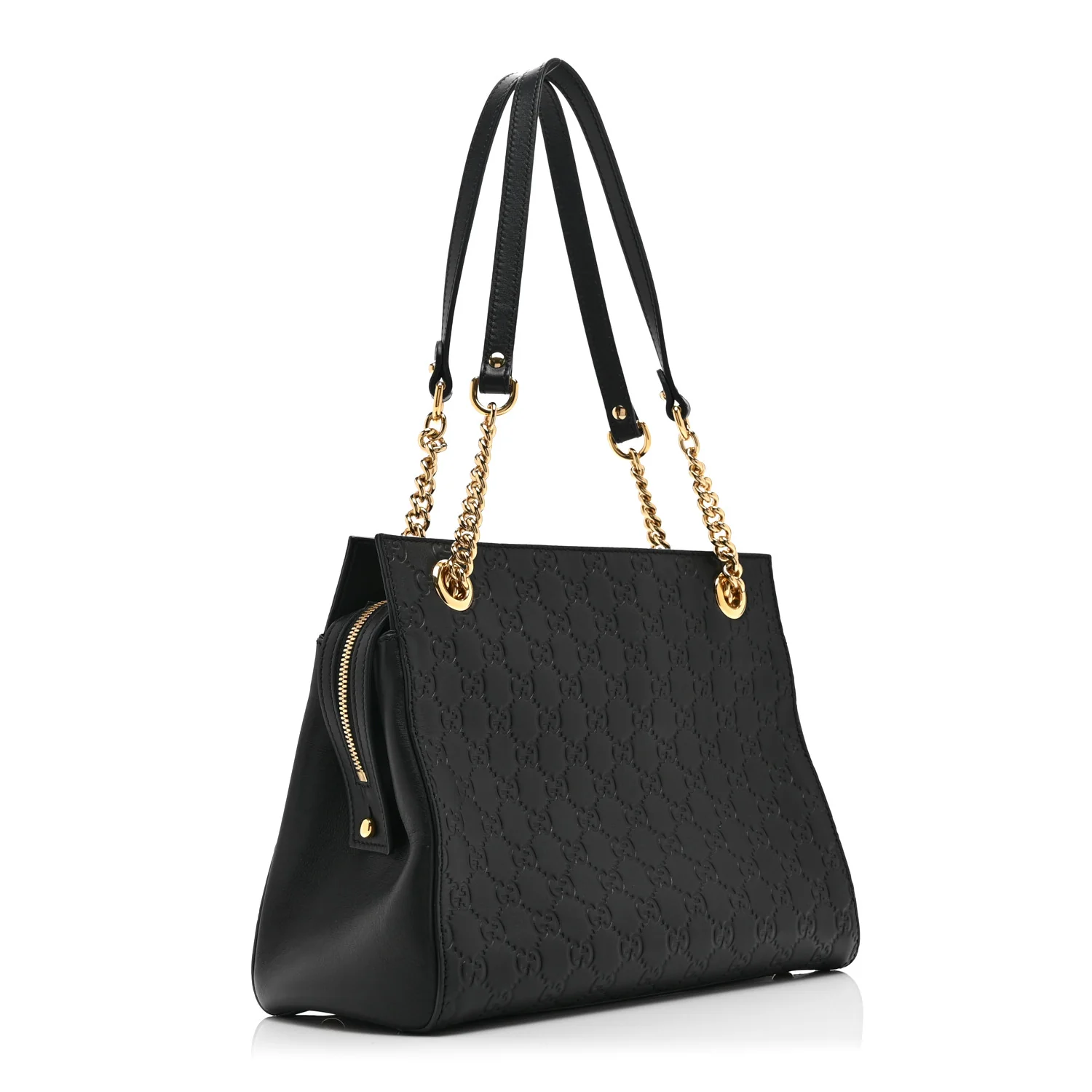 Guccissima Signature Medium Shoulder Tote Bag Black - Image 3