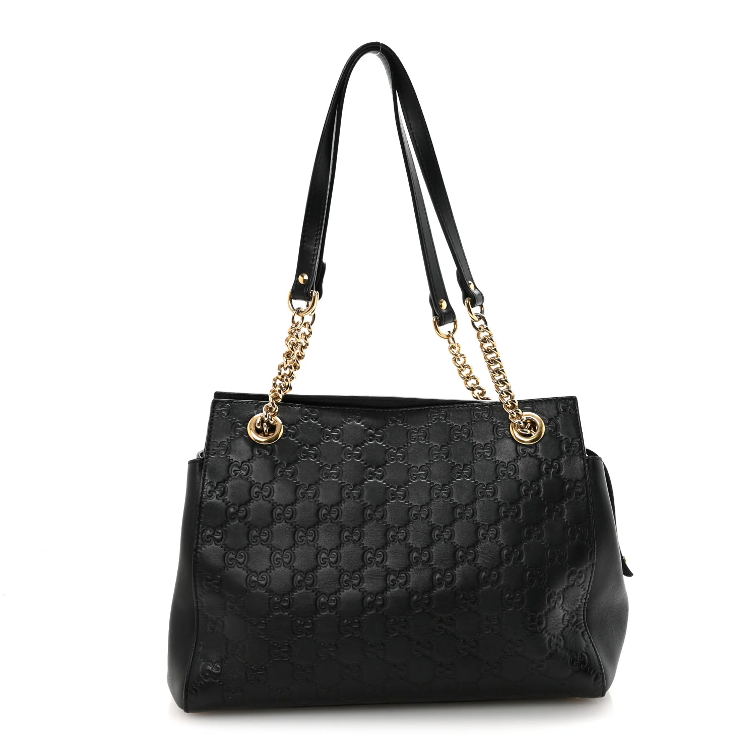 Guccissima Signature Medium Shoulder Tote Bag Black