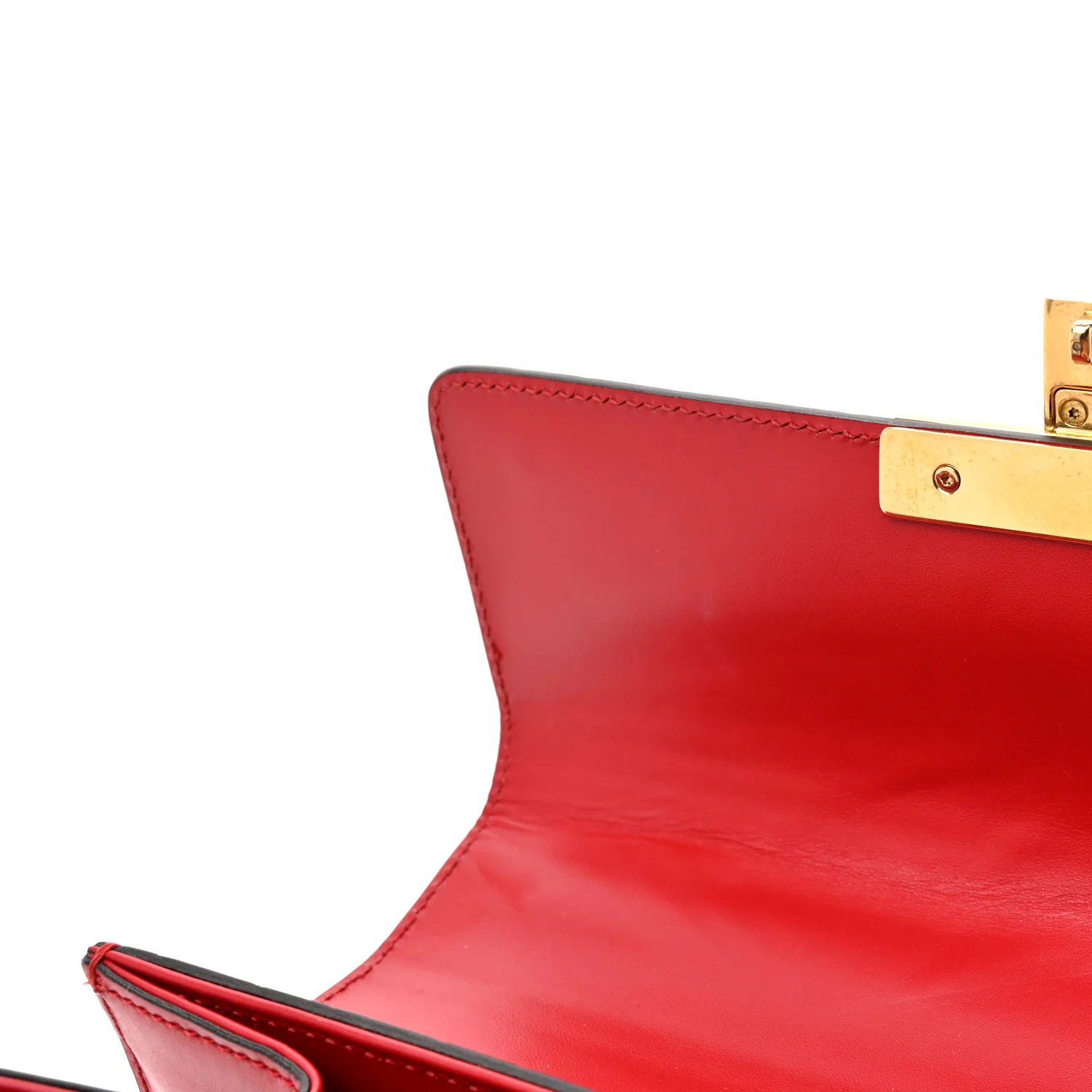 Guccissima Signature Small Padlock Top Handle Bag Hibiscus Red - Image 14