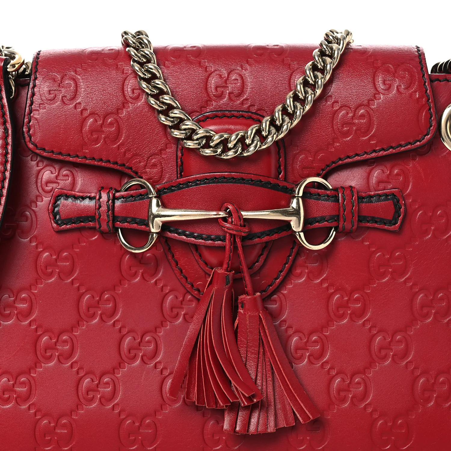 Guccissima Small Emily Shoulder Bag Red - Image 8