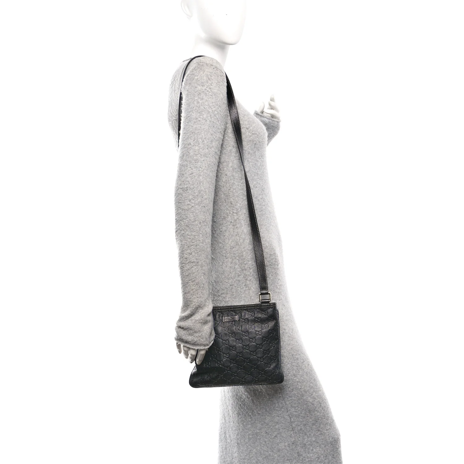 Guccissima Small Flat Messenger Bag Black - Image 2