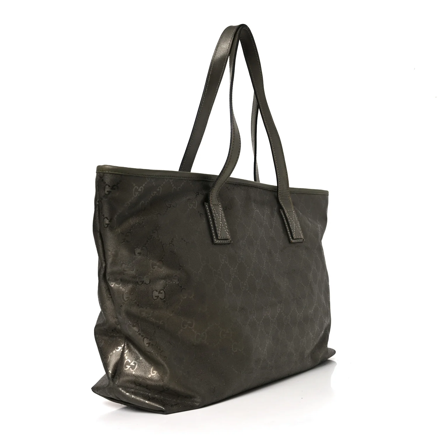 Imprime Monogram Medium Zippered Shopping Tote Pewter - Image 3