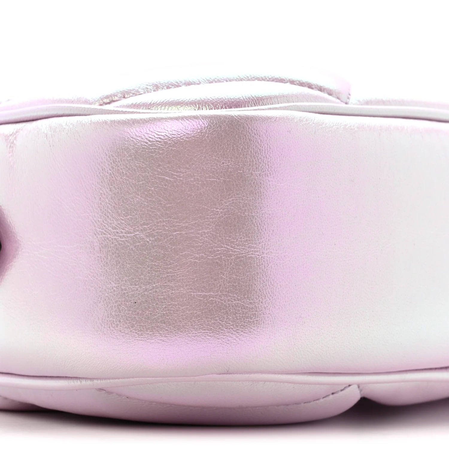 Iridescent Nappa Chevron Matelasse Small GG Marmont Chain Shoulder Bag Iridescent Escape Pink - Image 9