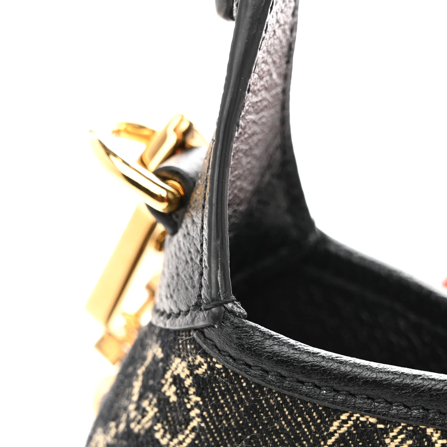 Jacquard Black Denim GG Monogram Textured Dollar Calfskin Mini Jackie 1961 Hobo Black Ivory - Image 11