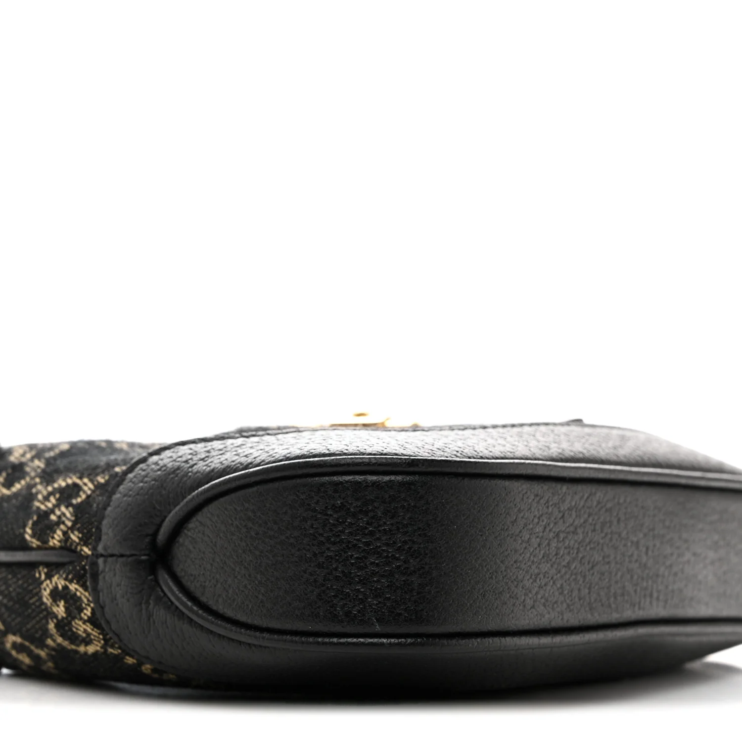 Jacquard Black Denim GG Monogram Textured Dollar Calfskin Mini Jackie 1961 Hobo Black Ivory - Image 9