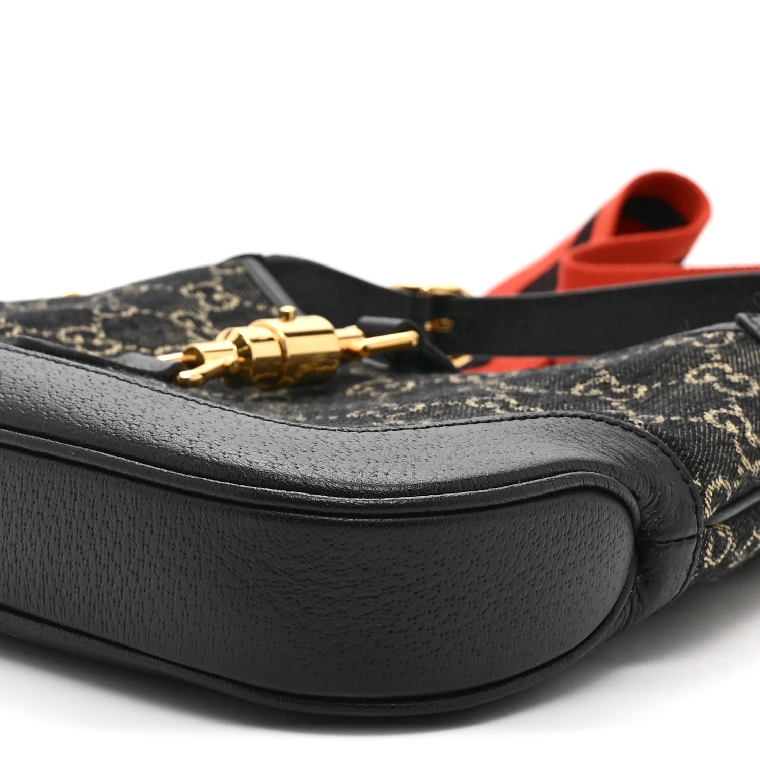 Jacquard Denim GG Monogram Small Jackie 1961 Hobo Black Ivory - Image 11