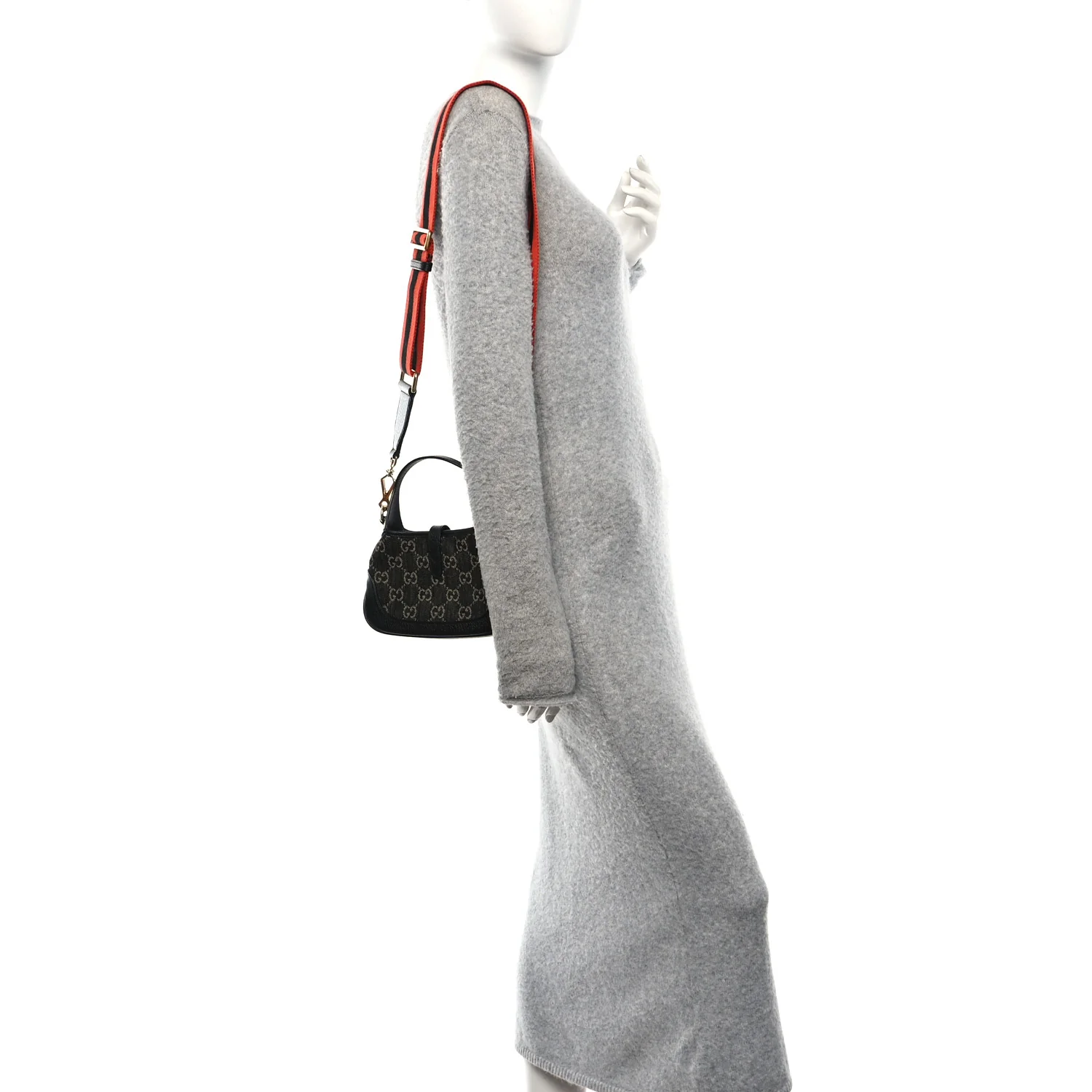Jacquard Denim GG Monogram Small Jackie 1961 Hobo Black Ivory - Image 2