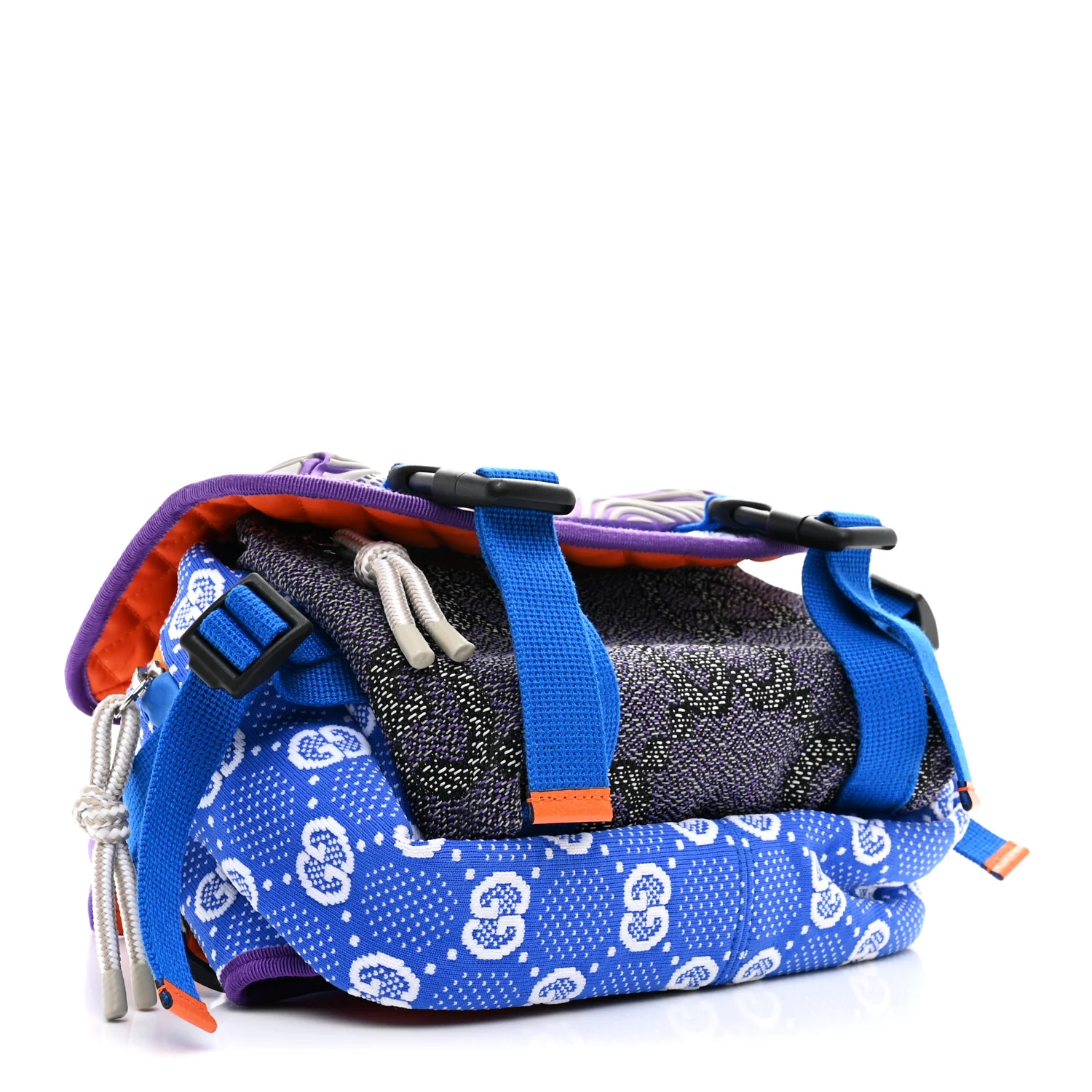 Jersey GG Monogram All Over Sporty Flap Backpack Blue Multicolor - Image 4