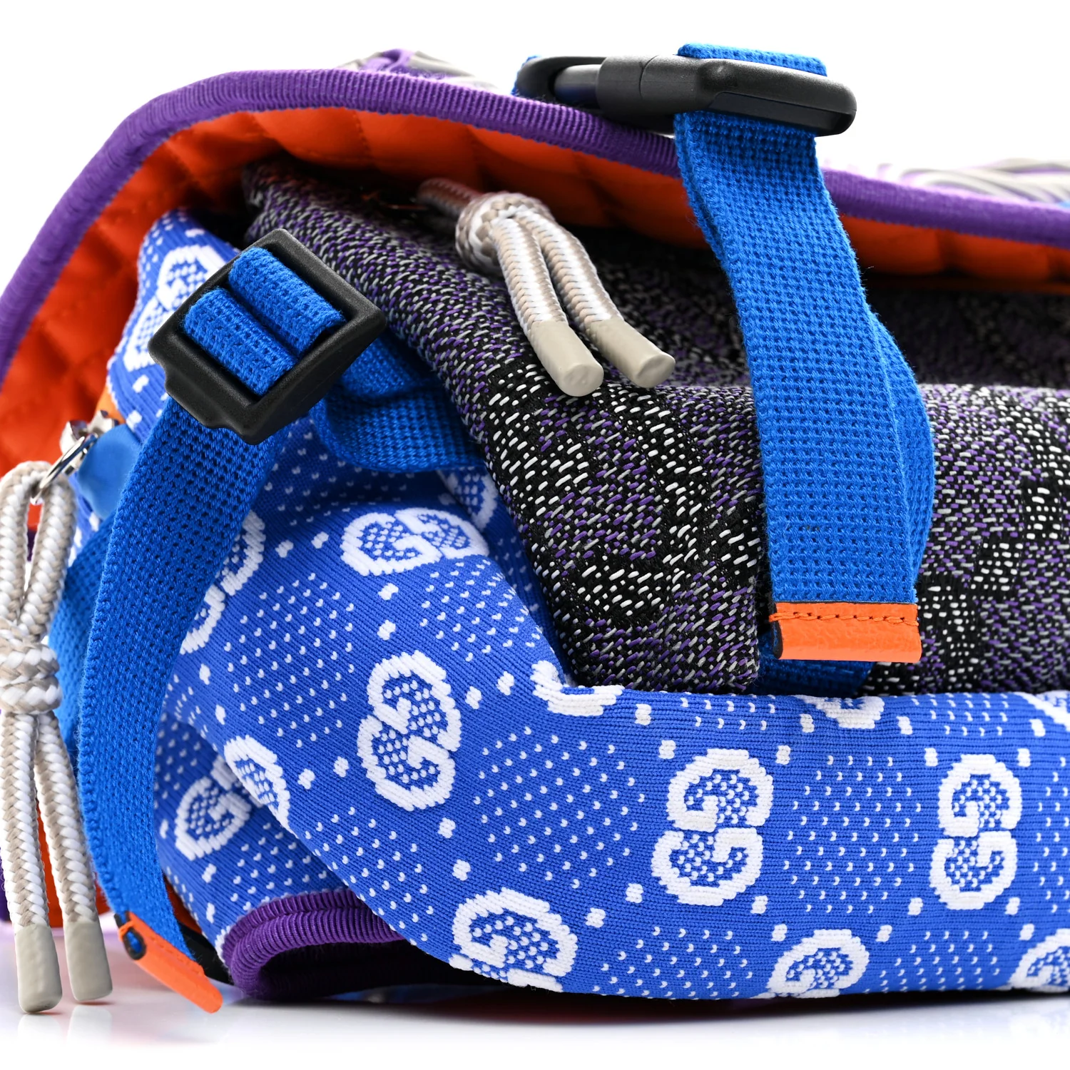 Jersey GG Monogram All Over Sporty Flap Backpack Blue Multicolor - Image 9
