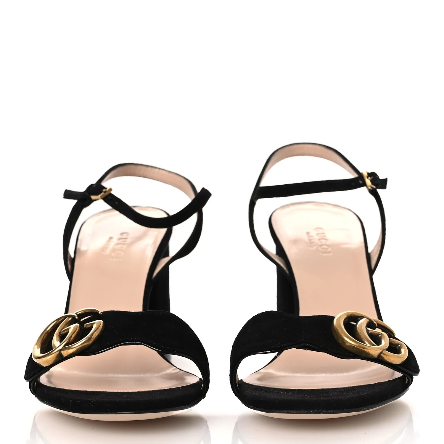 Kid Scamosciato GG Marmont Ankle Wrap 75mm Sandals 37 Black - Image 3