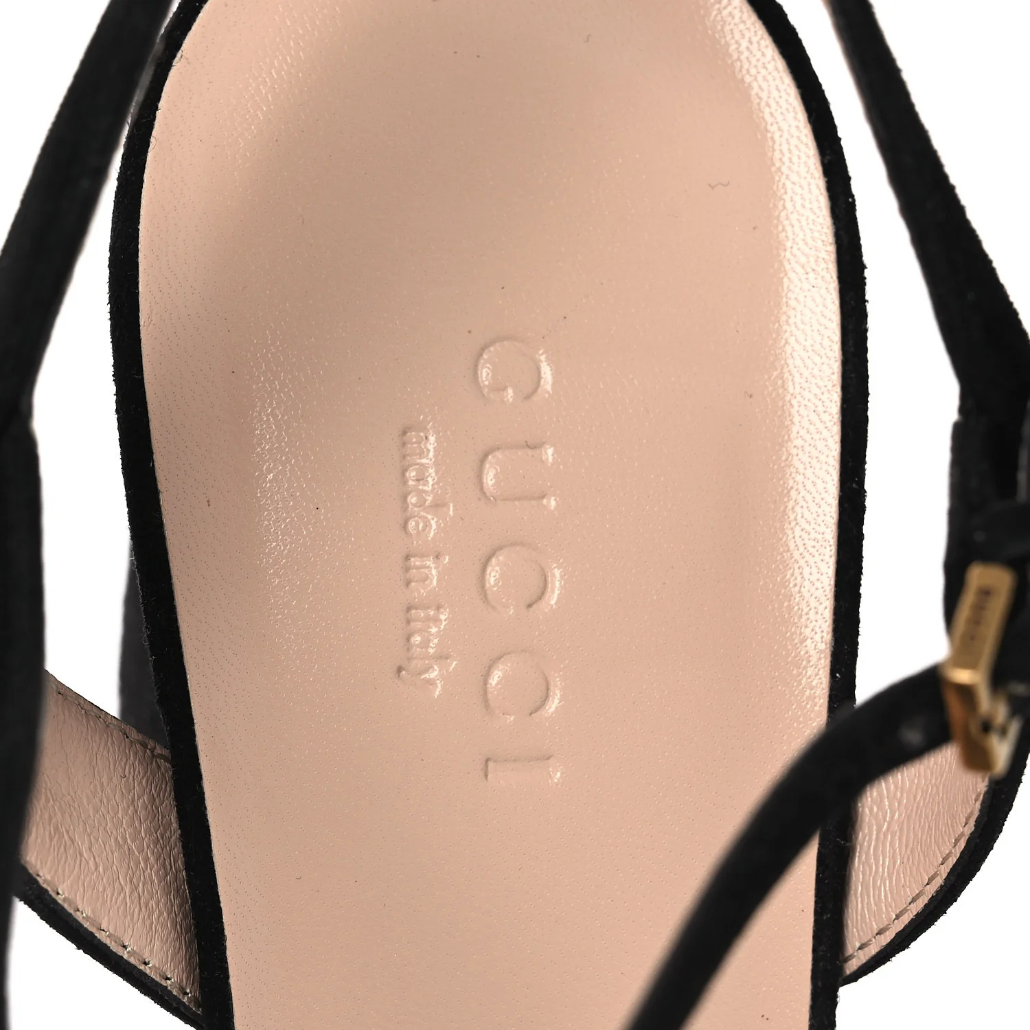 Kid Scamosciato GG Marmont Ankle Wrap 75mm Sandals 37 Black - Image 9