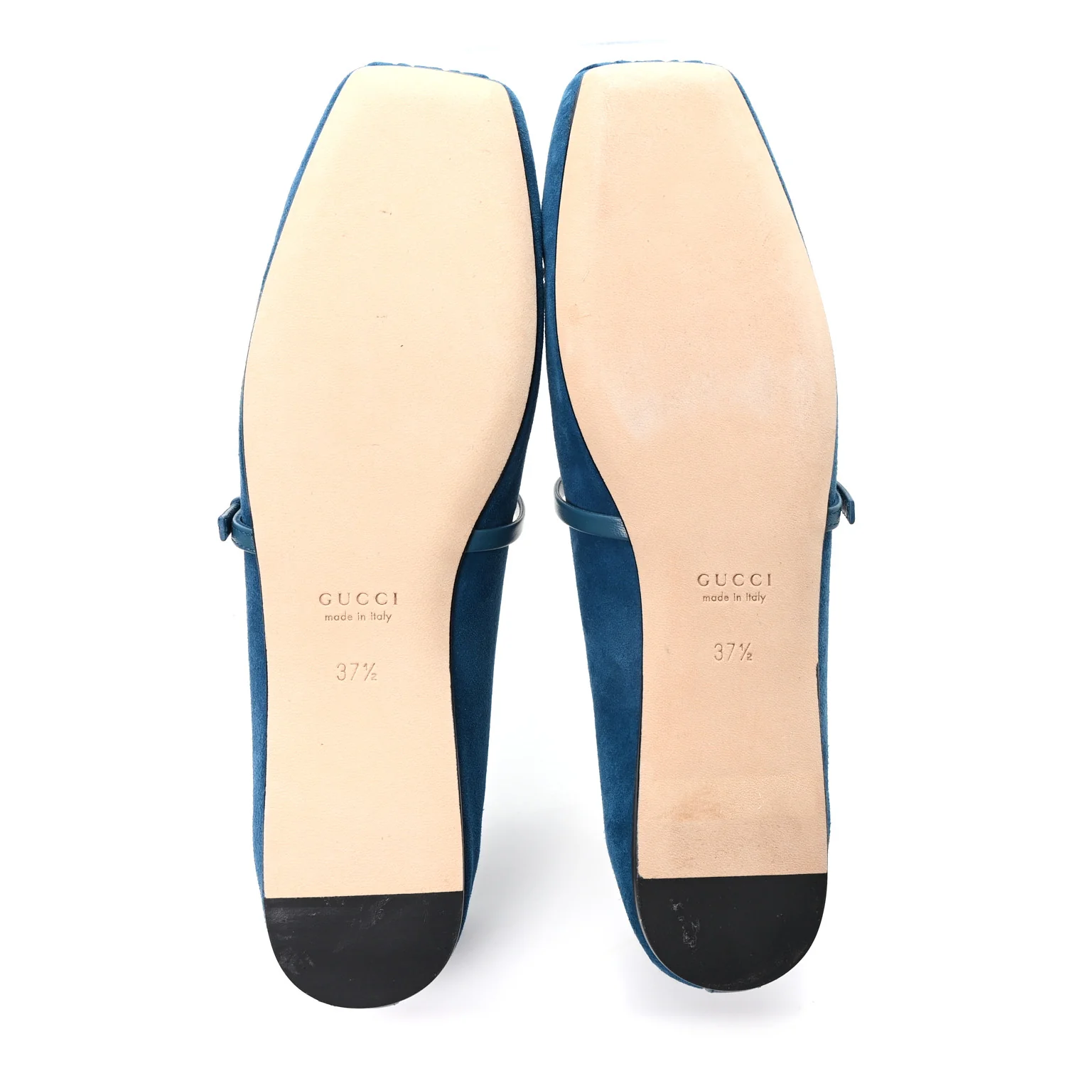 Kid Scamosciato Horsebit Ballet Flats 37.5 Deep Acqua - Image 6