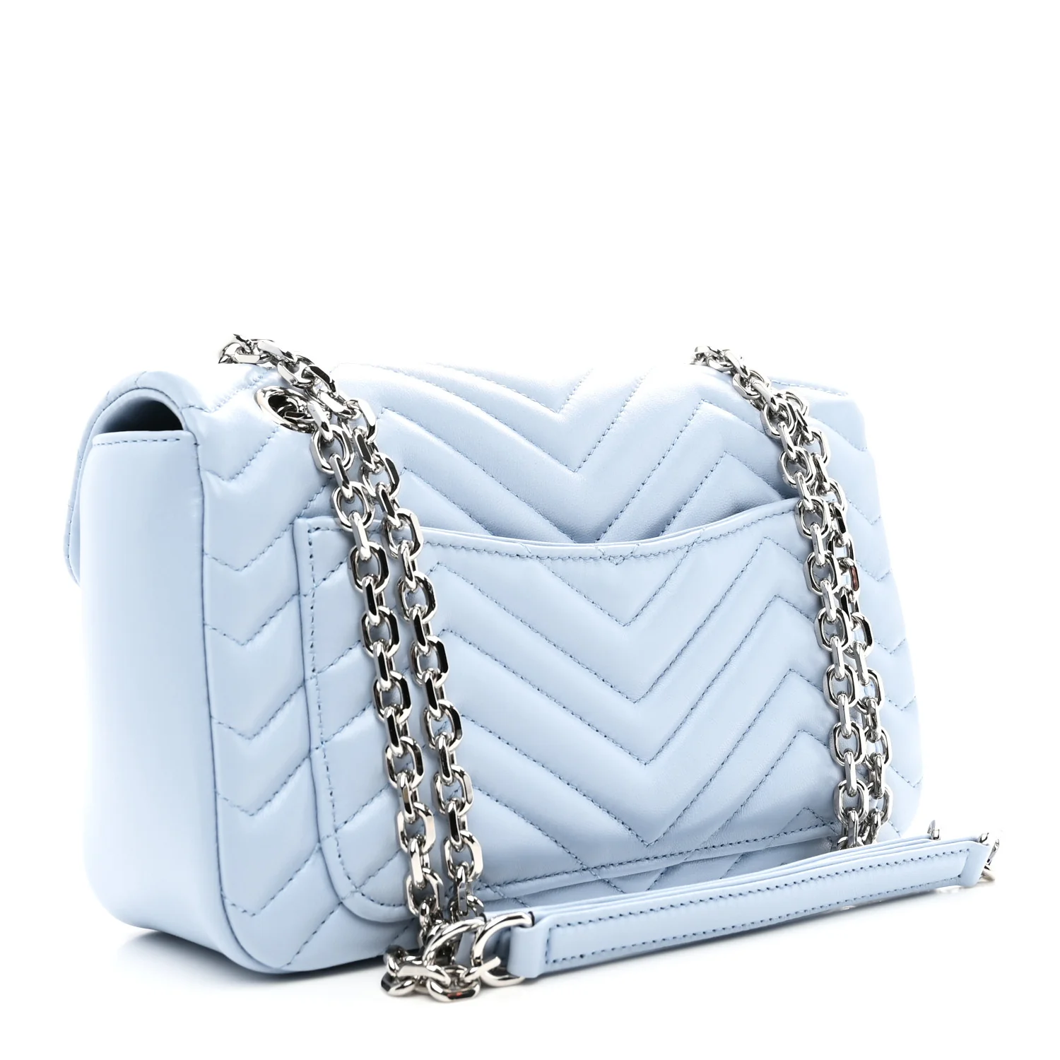 Lambskin Matelasse Medium GG Marmont Shoulder Bag Light Blue - Image 3