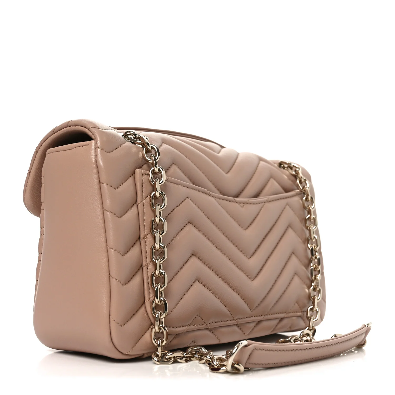 Lambskin Matelasse Medium GG Marmont Shoulder Bag Pink Beige - Image 3
