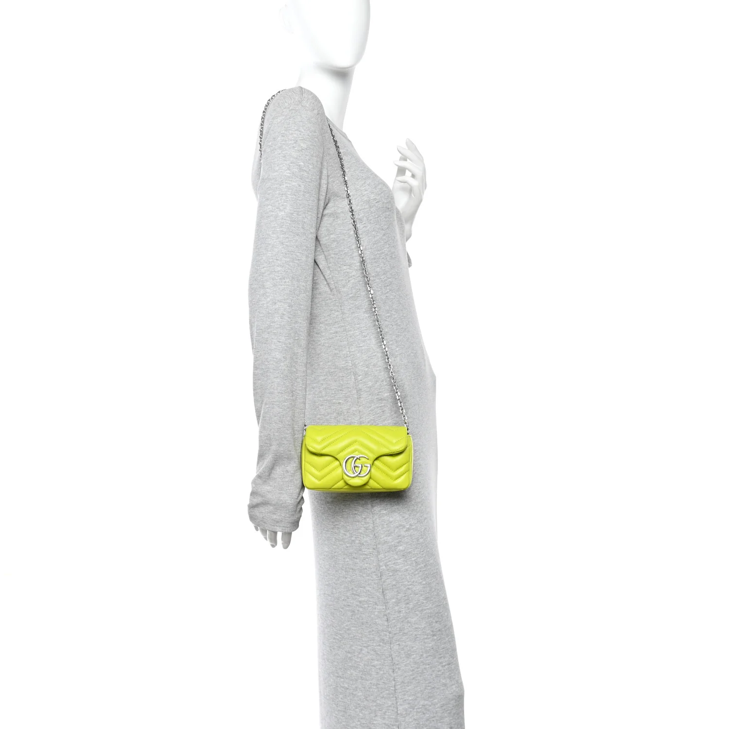 Lambskin Matelasse Mini GG Marmont Shoulder Bag Firefly - Image 2