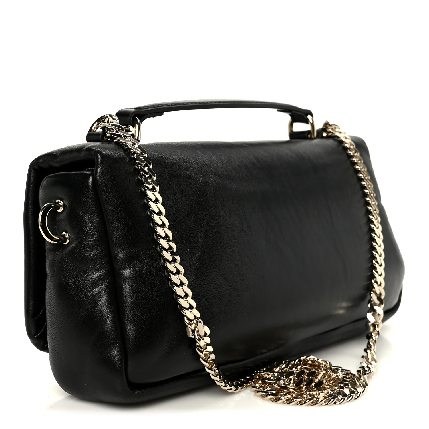 Lambskin Small GG Milano Top Handle Shoulder Bag Black - Image 3