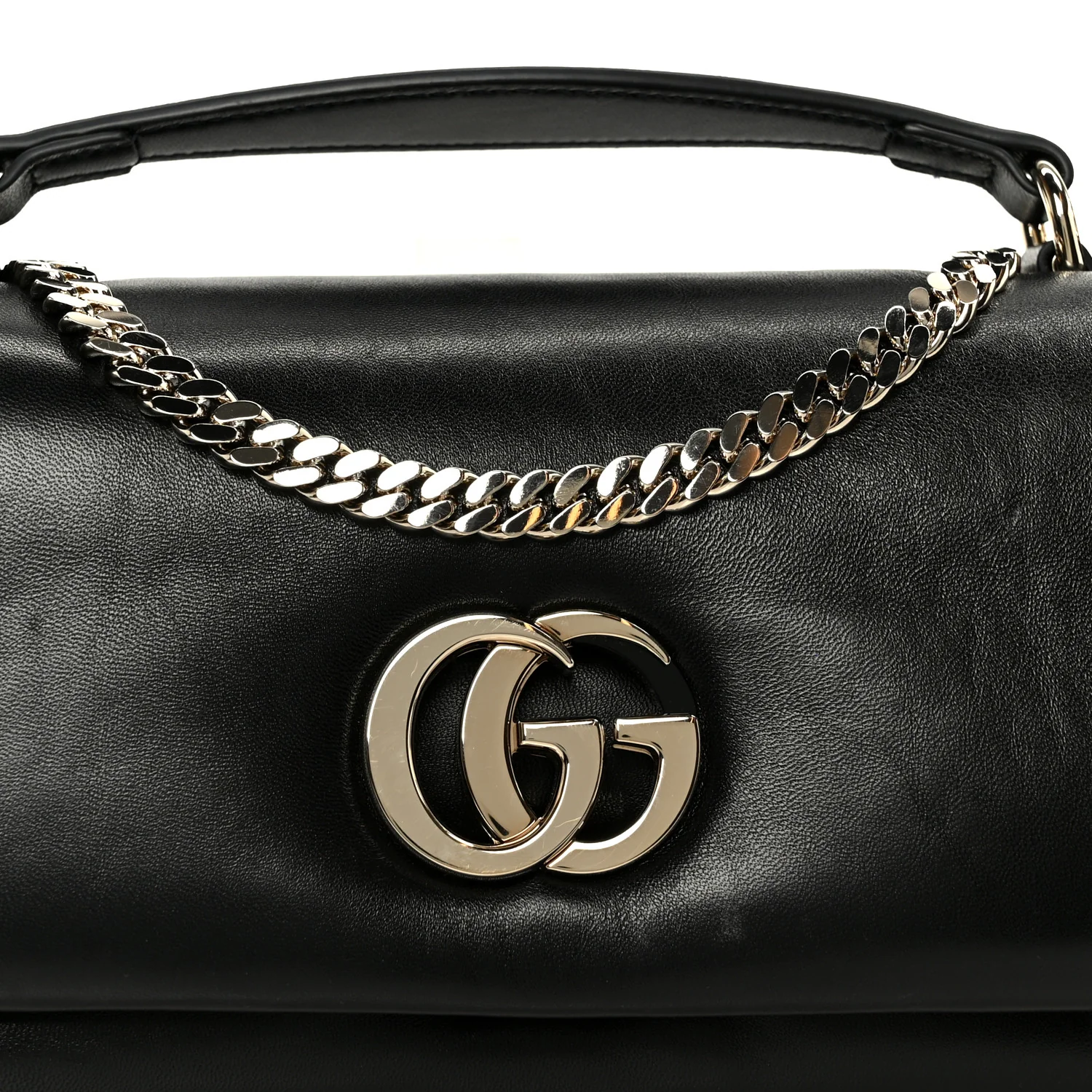 Lambskin Small GG Milano Top Handle Shoulder Bag Black - Image 9