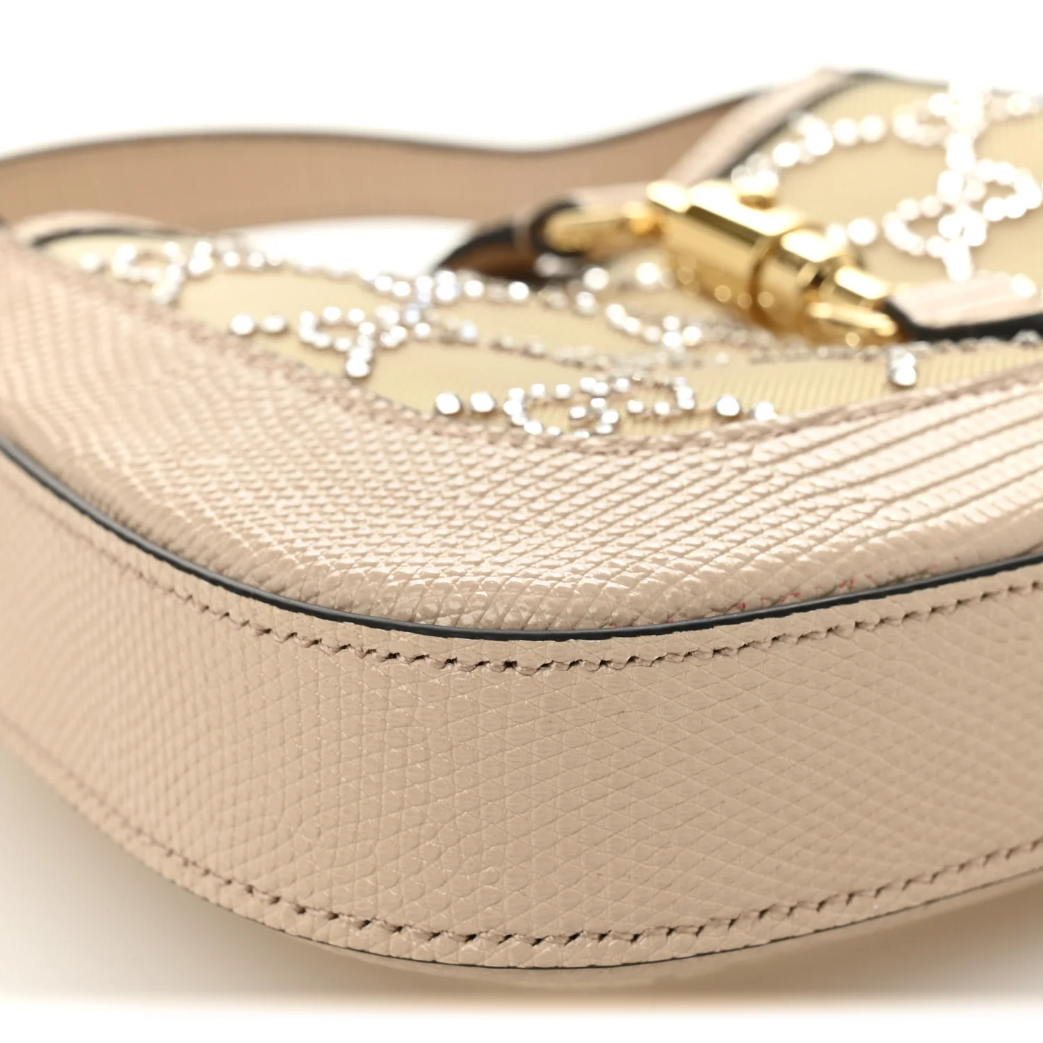 Lizard Mesh Crystal GG Monogram Mini Jackie 1961 Hobo Light Powder Skin Rose - Image 9